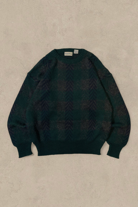 1990S GREEN/NAVY SWEATER - M