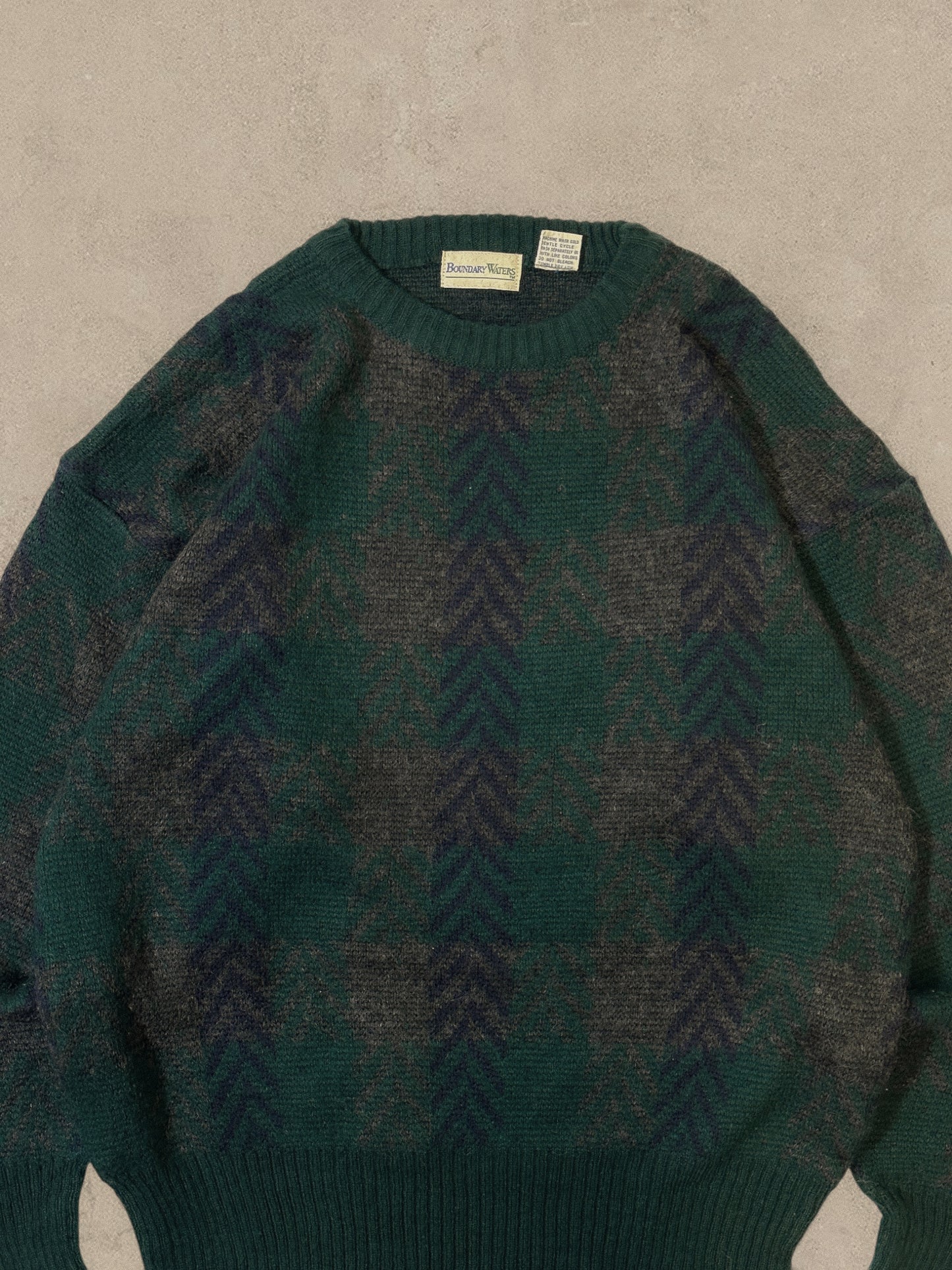 1990S GREEN/NAVY SWEATER - M