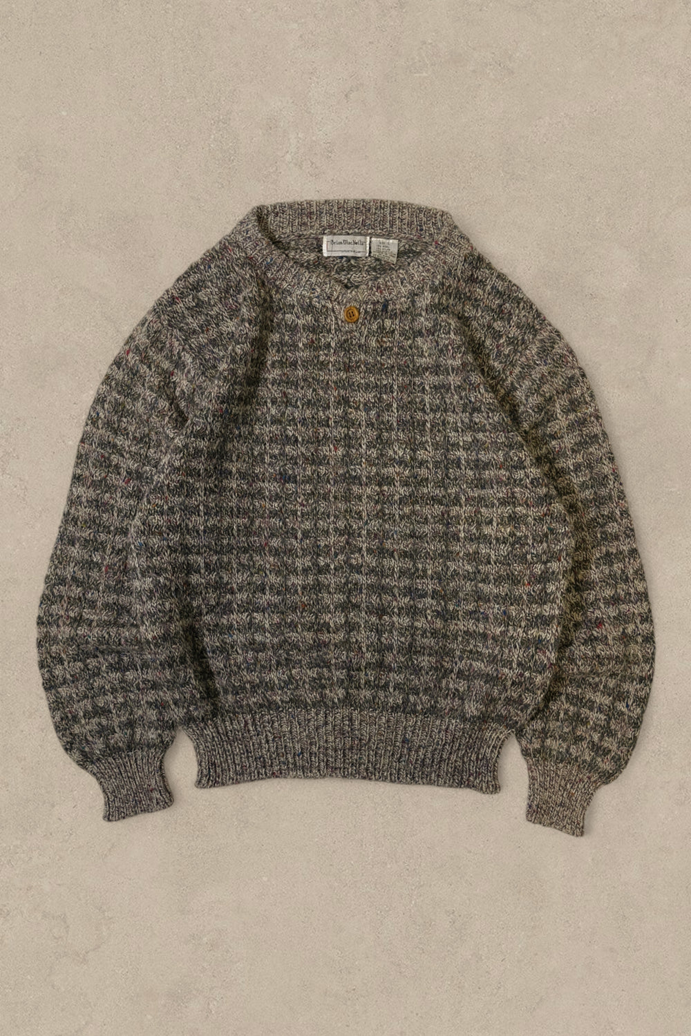 1990S GREY/CREAM SWEATER - L