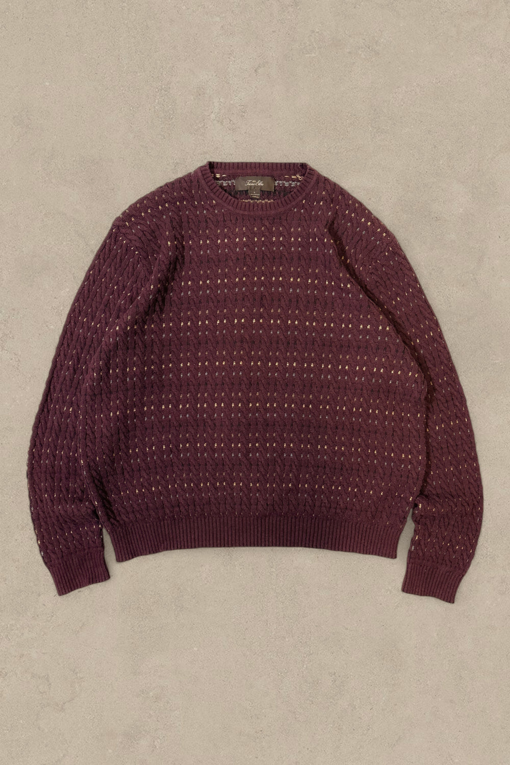 1990S - BURGUNDY SWEATER - L