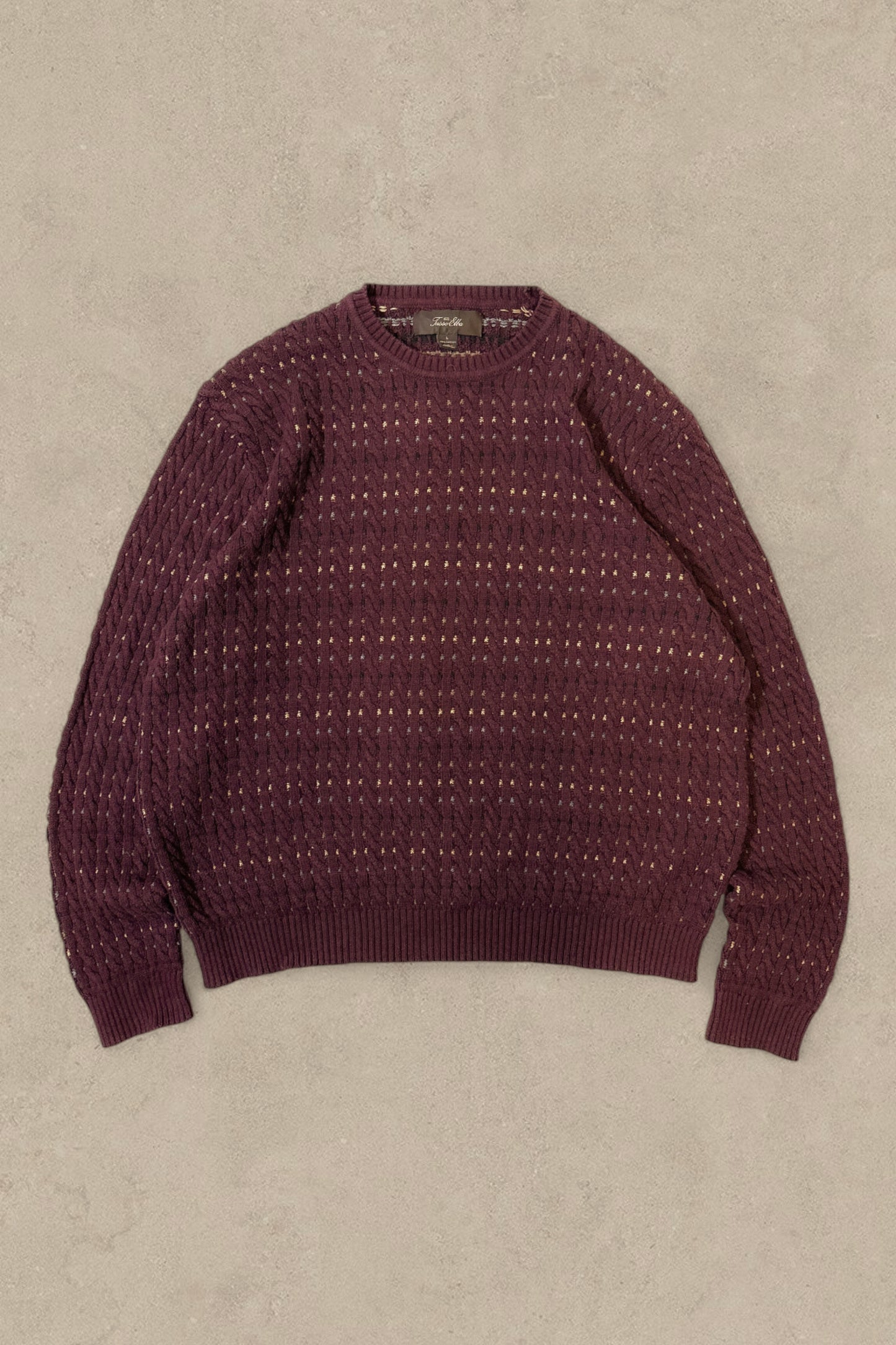 1990S - BURGUNDY SWEATER - L