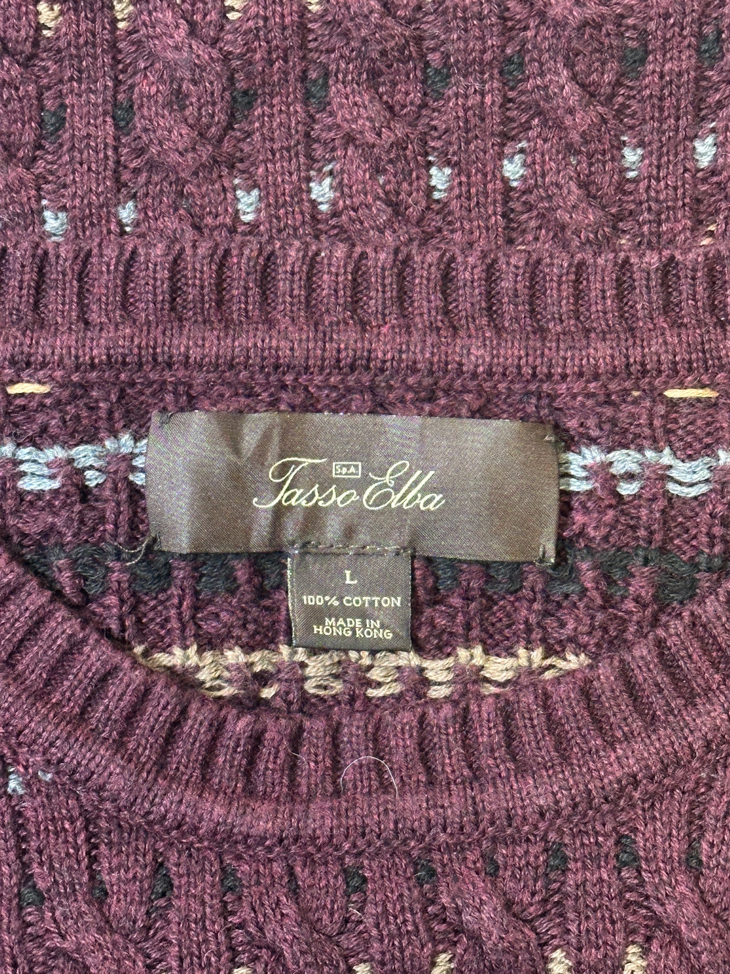 1990S - BURGUNDY SWEATER - L