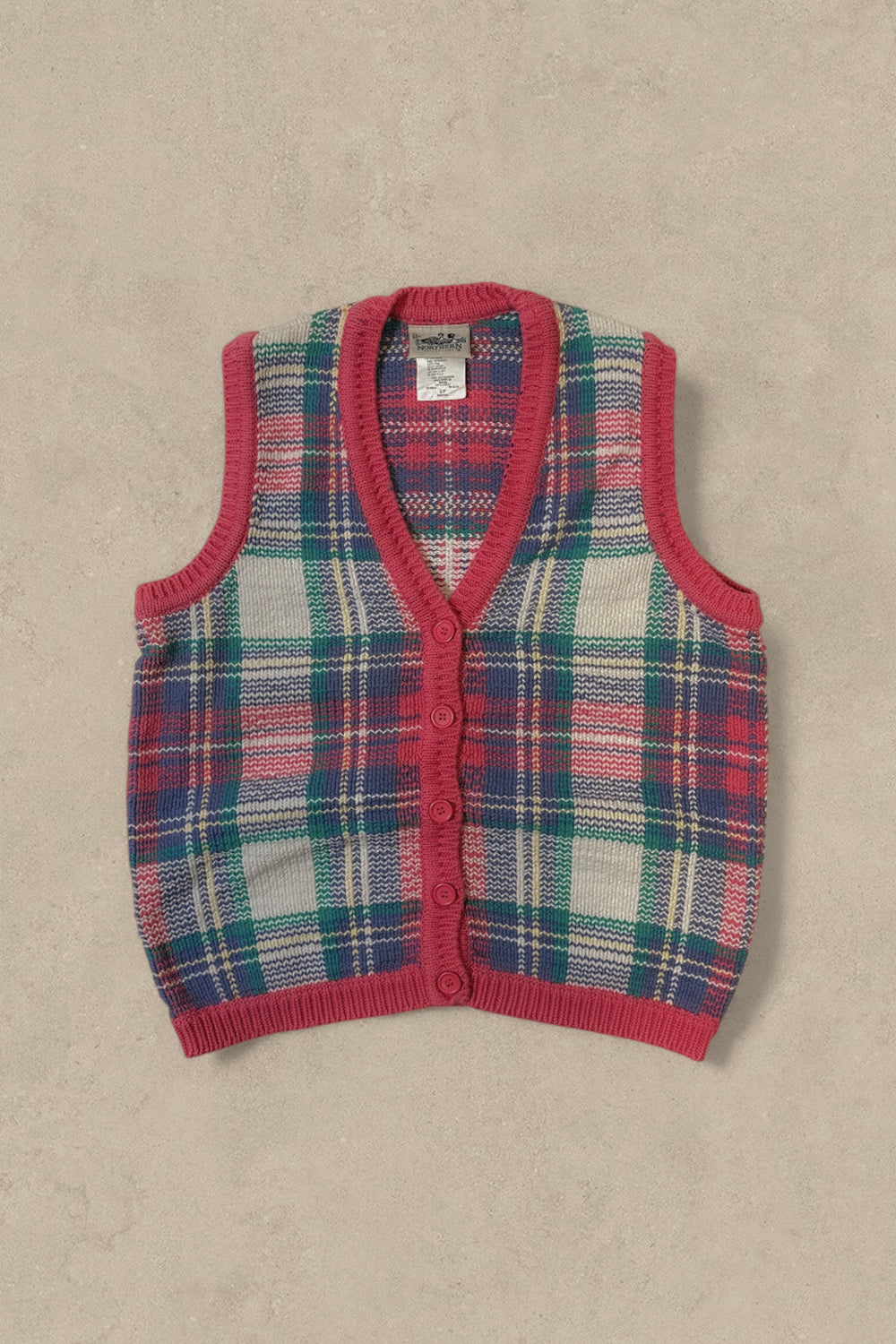 1990S - PINK/GREEN VEST - S