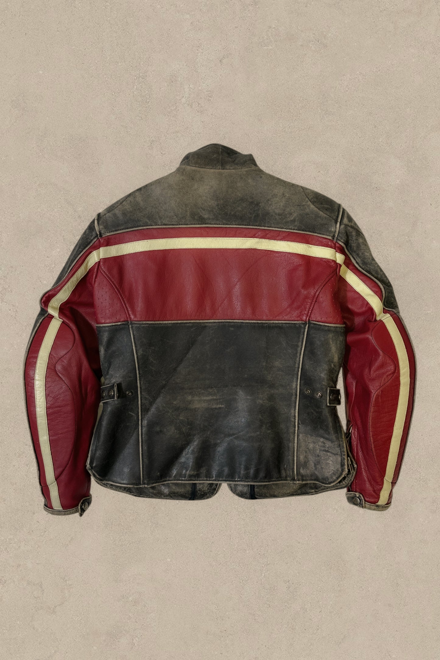 1990S - BLACK/RED JOE ROCKET MOTO LEATHER JACKET - L