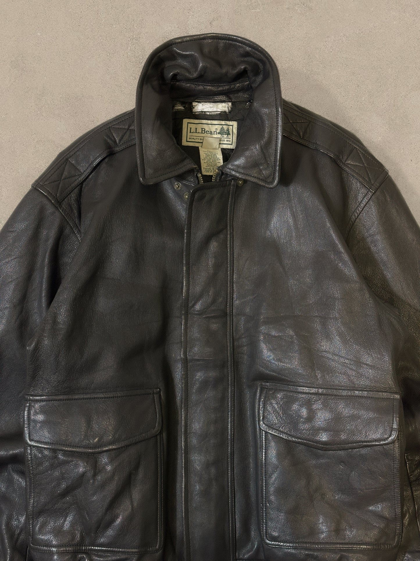 1990S - BLACK LL BEAN FLIGHT BOMBER JACKET - XL
