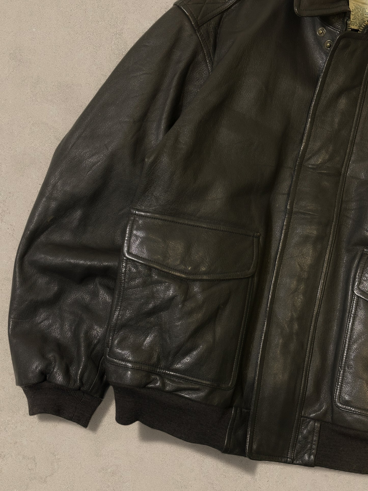 1990S - BLACK LL BEAN FLIGHT BOMBER JACKET - XL