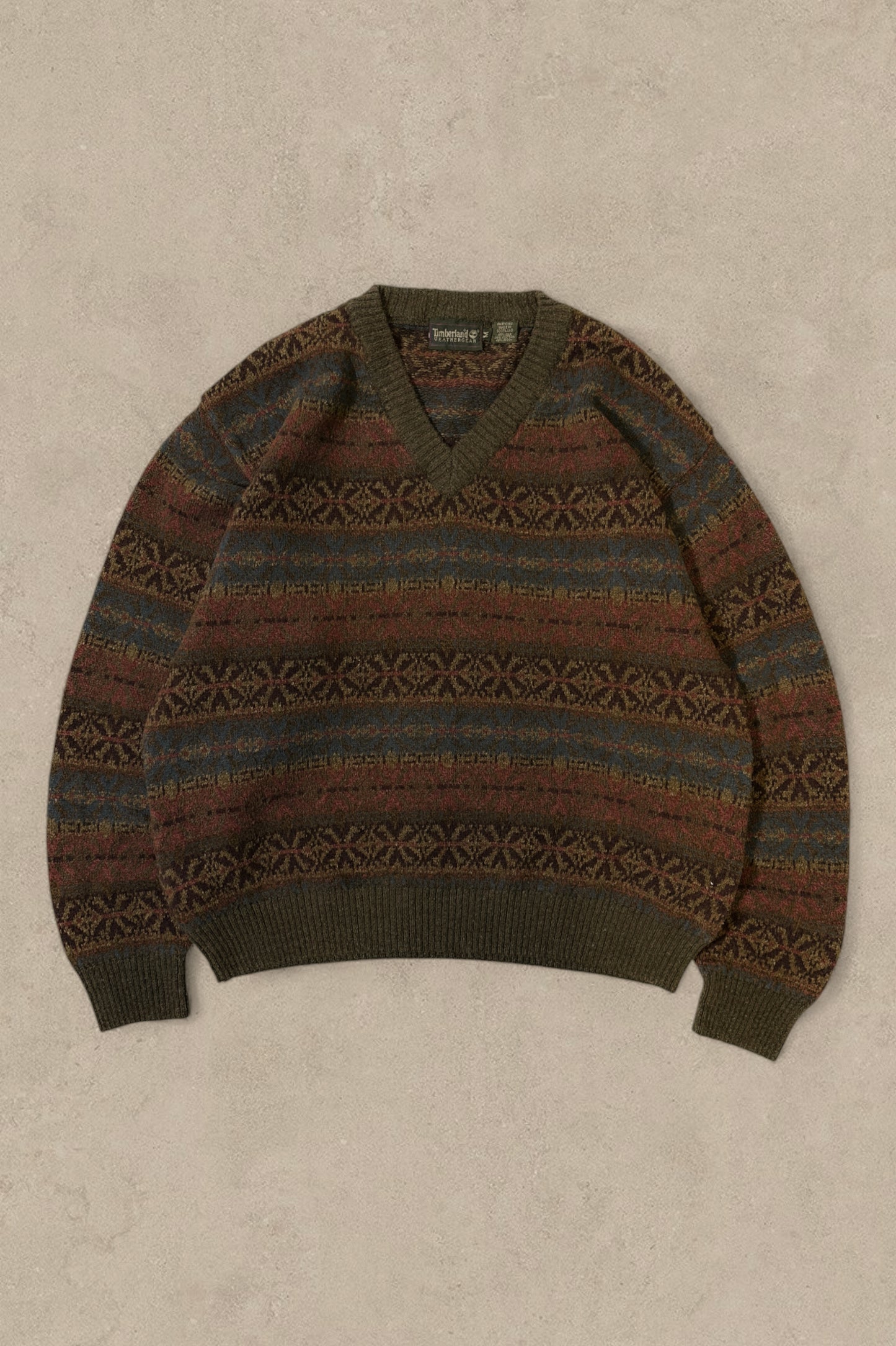 1990S - BROWN TIMBERLAND V SWEATER - M