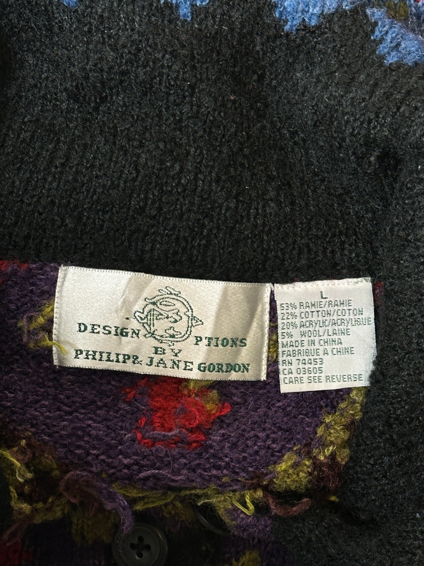 1990S - PATTERNED SWEATER - L