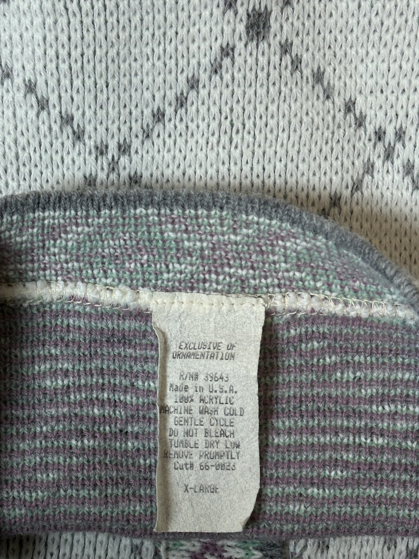 1990S - CREAM/PURPLE FLORAL CARDIGAN SWEATER - XL