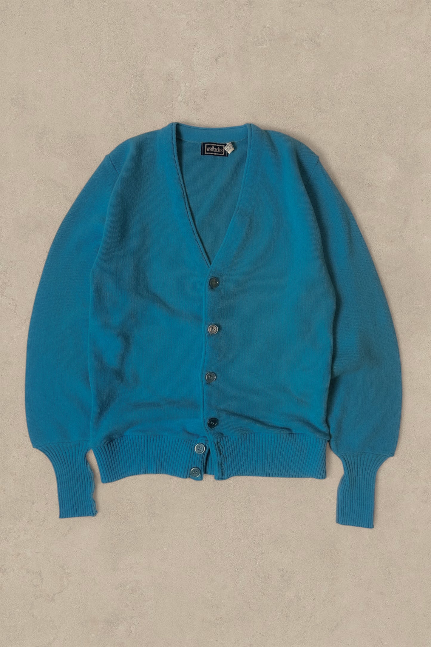 1990S - BLUE CARDIGAN SWEATER - S