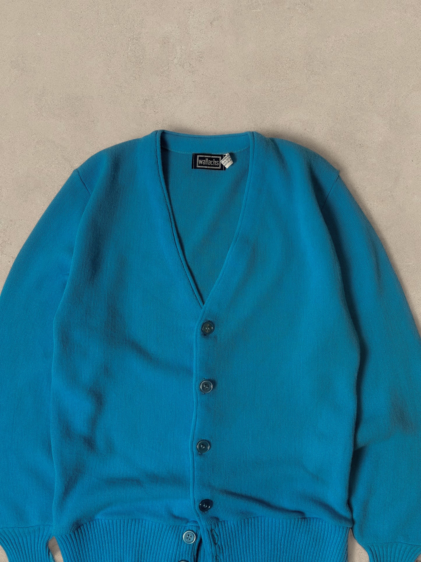 1990S - BLUE CARDIGAN SWEATER - S