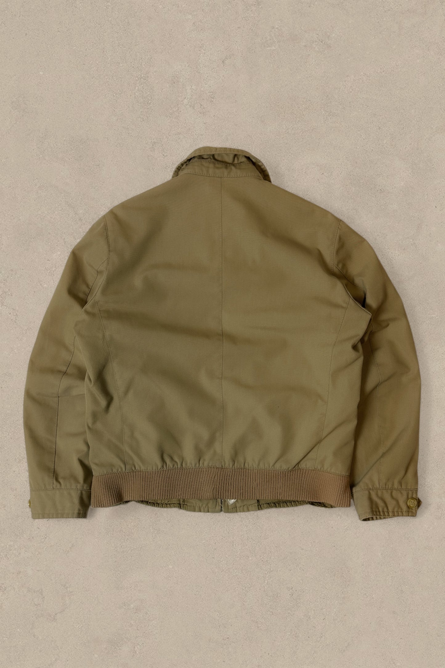 1990S - CREAM BOMBER FLIGHT JACKET - M