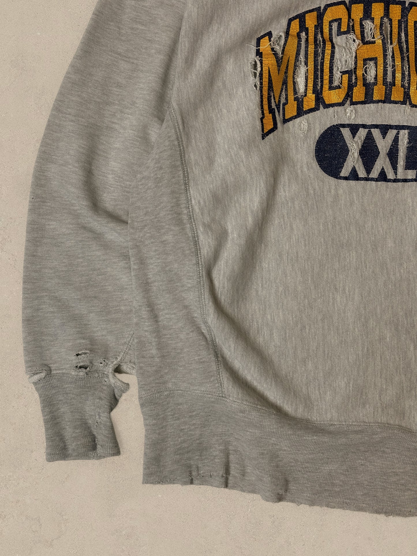 1990 CHAMPION REVERSE WEAVE DISTRESSED SWEATER - L