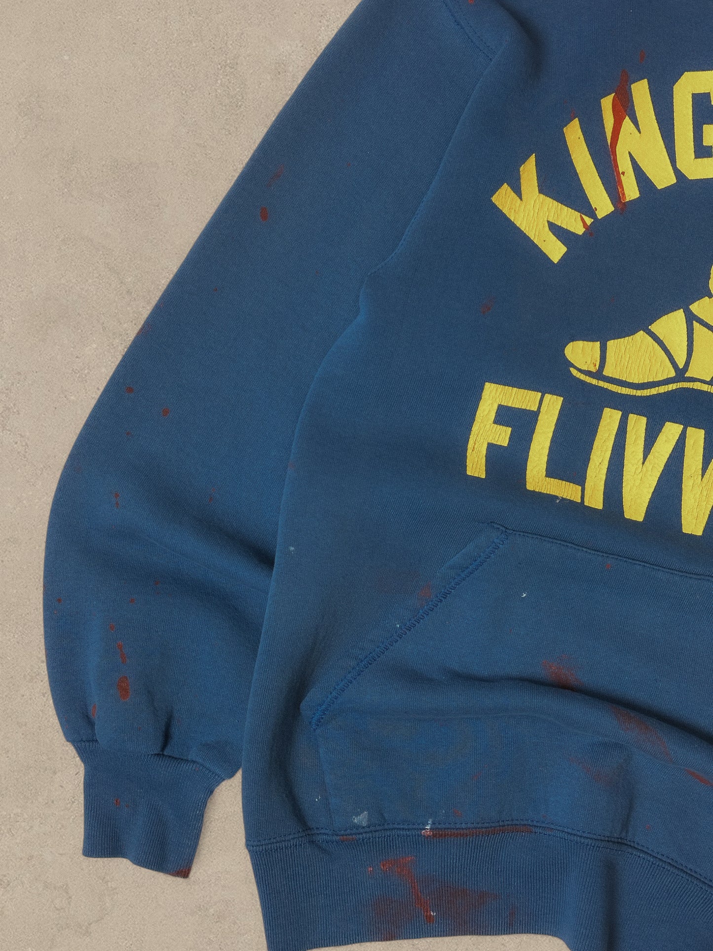 1990S BLUE/YELLOW COLLEGE HOODIE - XS