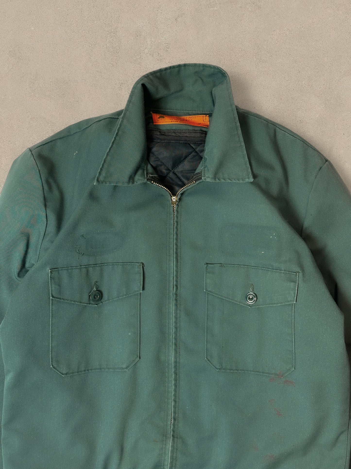 1990S - GREEN WORK WEAR JACKET CROPPED - L