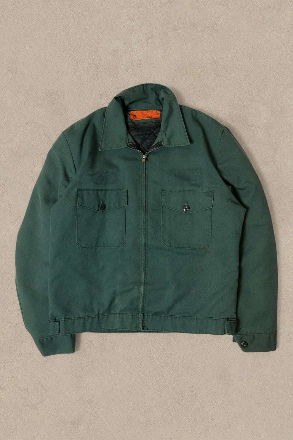 1990S - GREEN WORK WEAR JACKET CROPPED - L