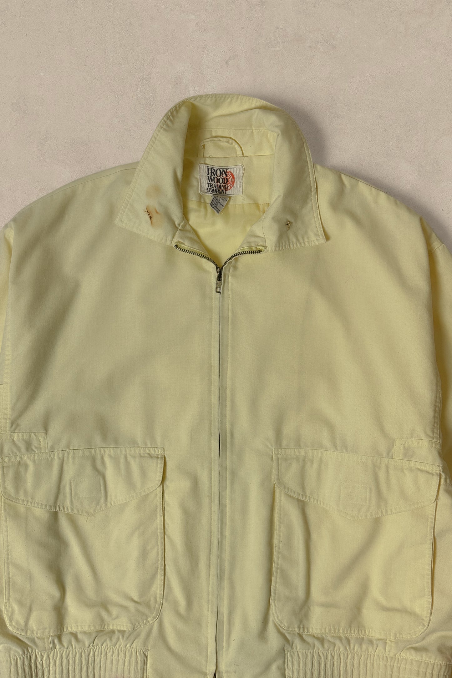 1990S - YELLOW WORKWEAR LIGHT JACKET - L