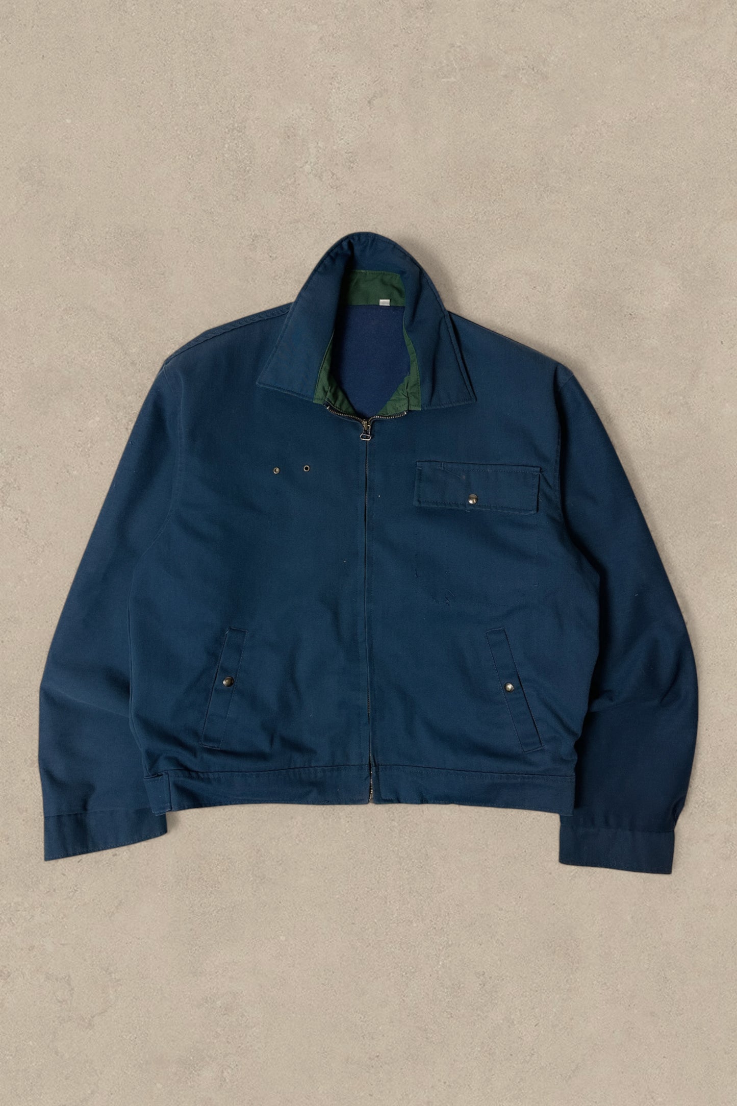 1990S - NAVY WORK WEAR JACKET CROPPED - L