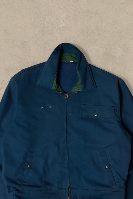 1990S - NAVY WORK WEAR JACKET CROPPED - L