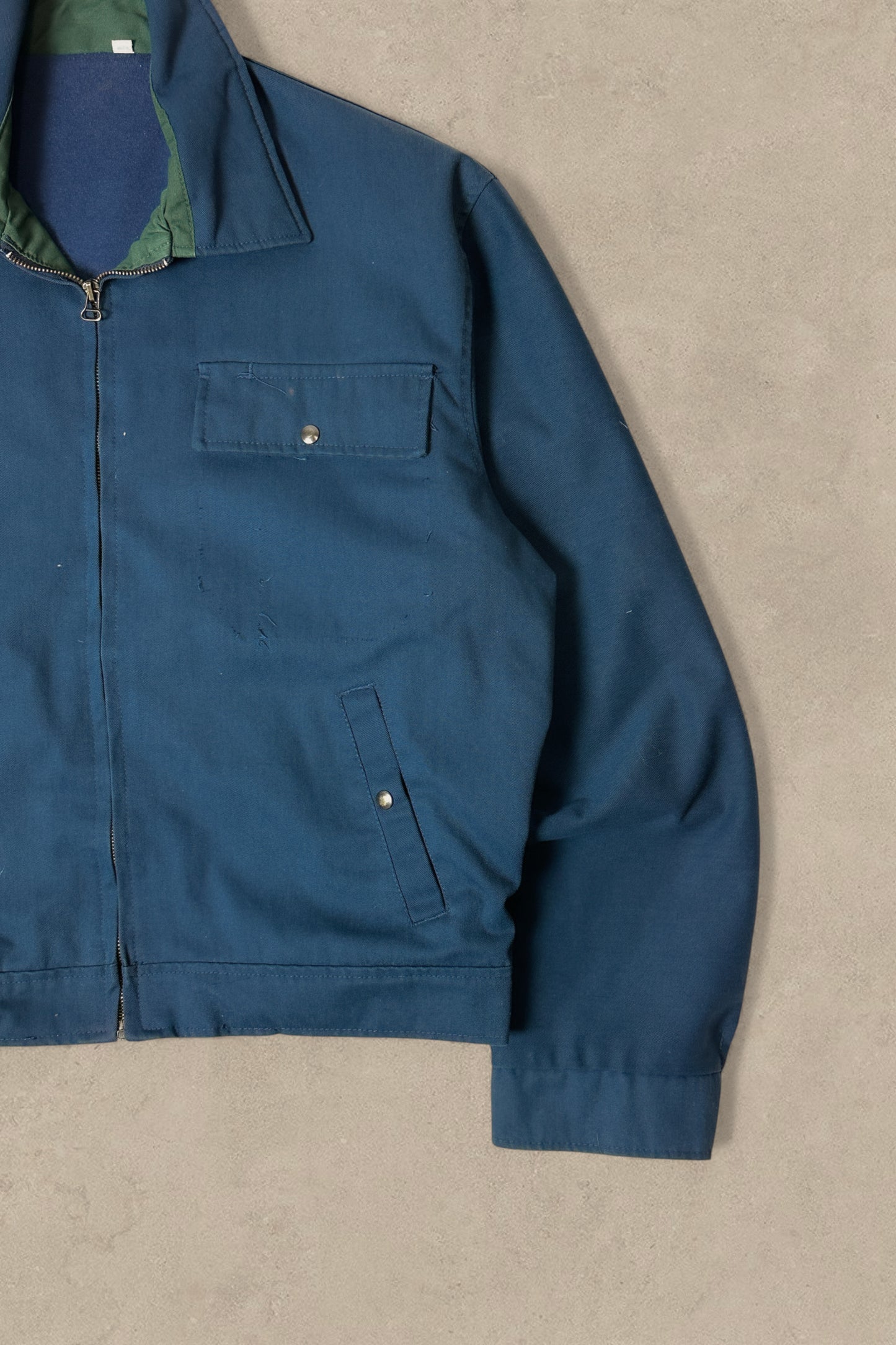 1990S - NAVY WORK WEAR JACKET CROPPED - L