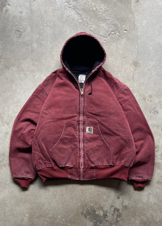 1990S CARHARTT ACTIVE CHERRY RED JACKET - XL