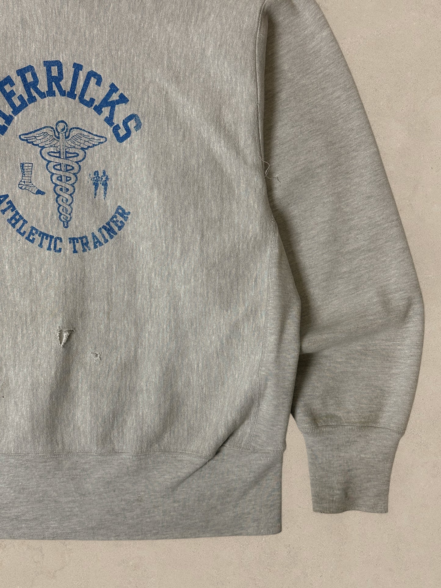 1990S - GREY HERRICKS ATHLETIC TRAINER SWEATSHIRT - XL