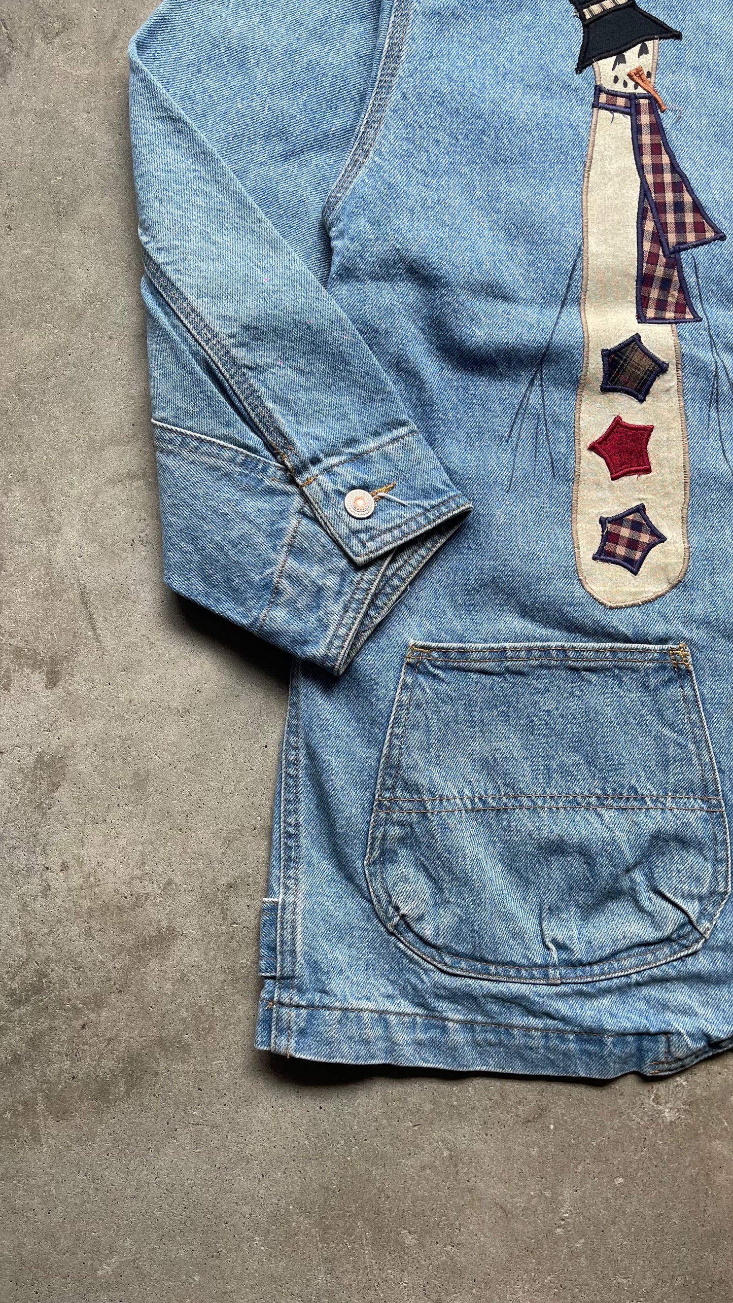 1990S LIGHT DENIM BARN JACKET - L