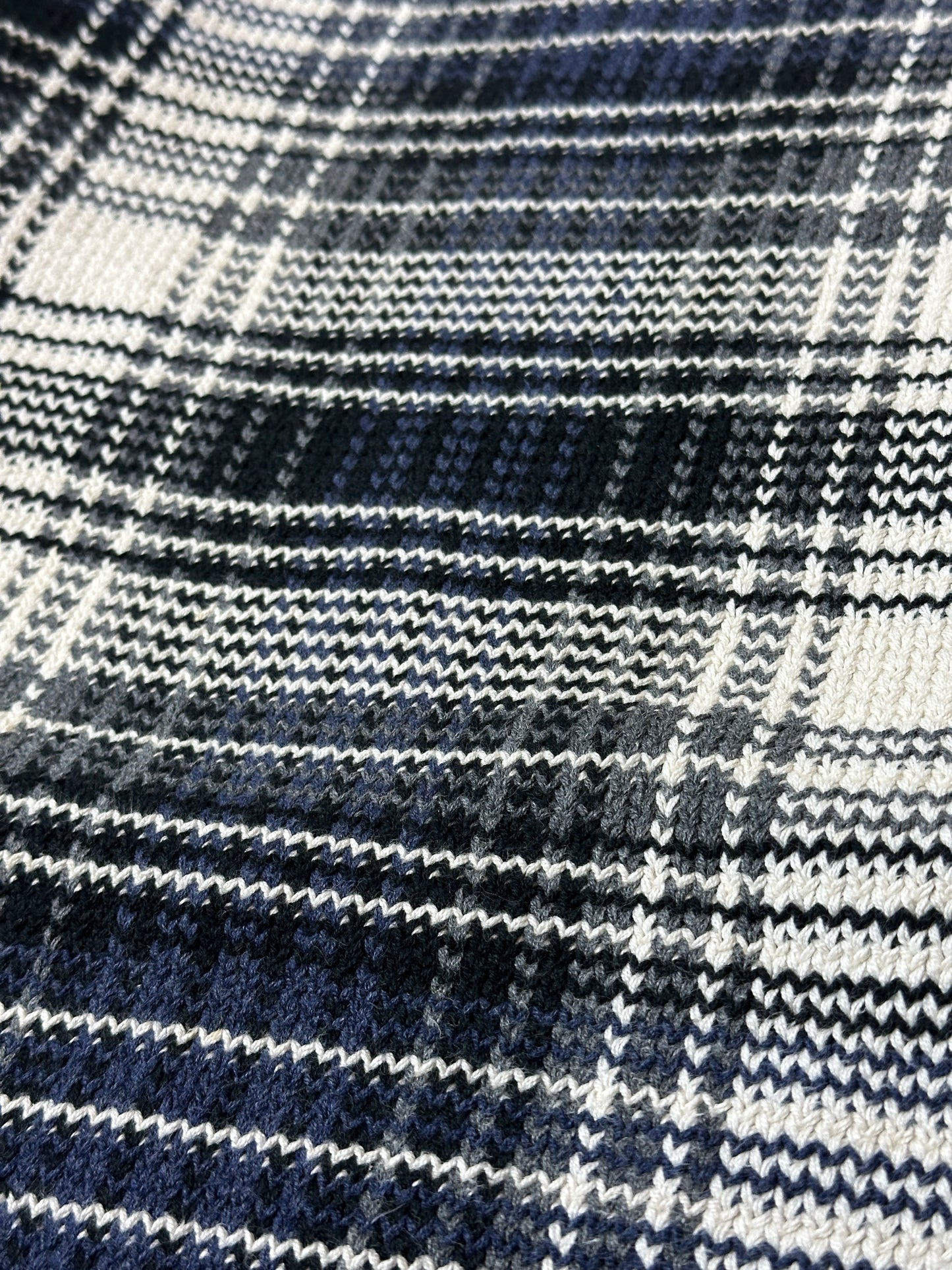 1990S - WHITE/BLUE TOOMY HILFIGER SWEATER - XL