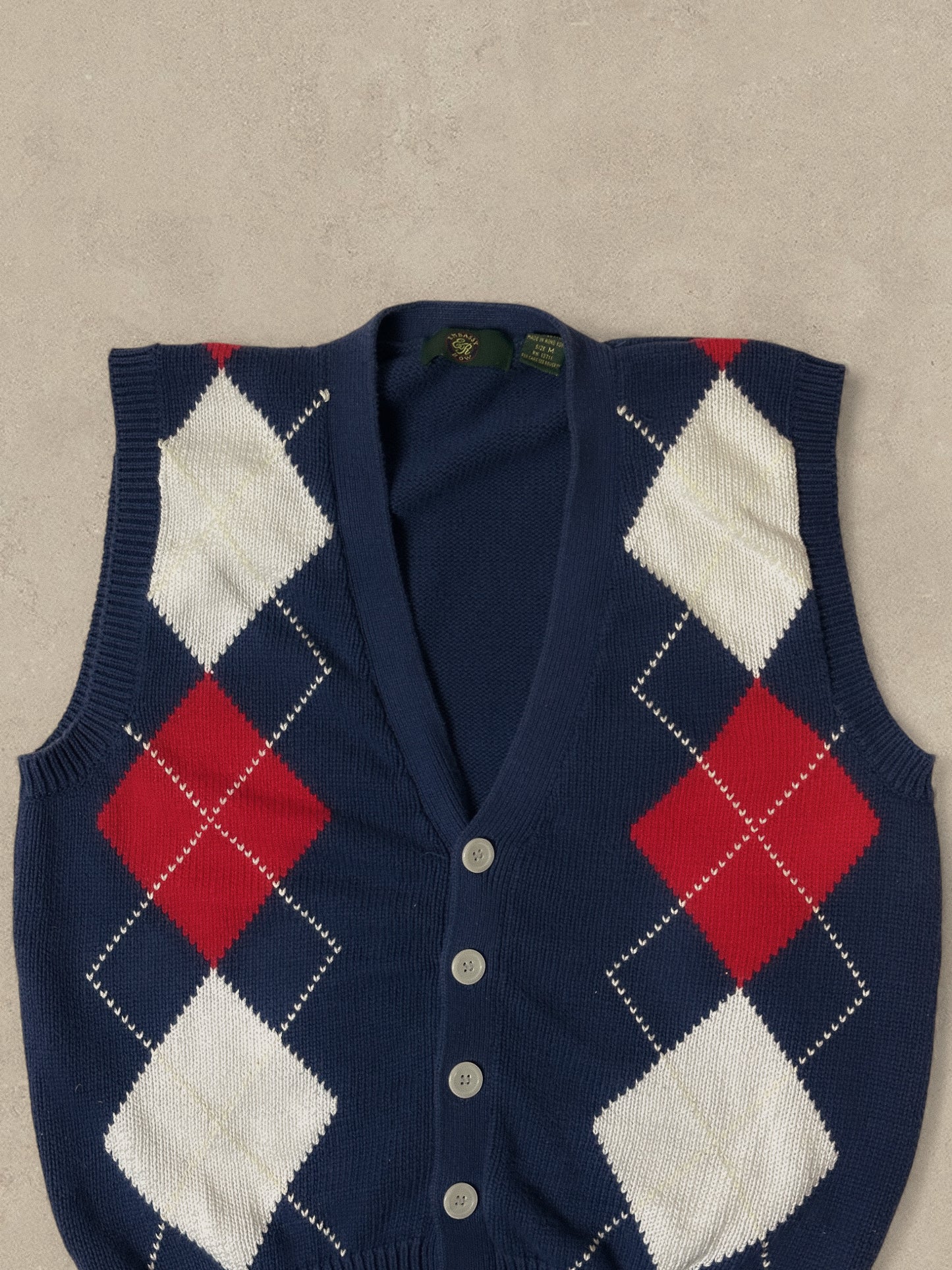 1990S - NAVY/WHITE VEST - M
