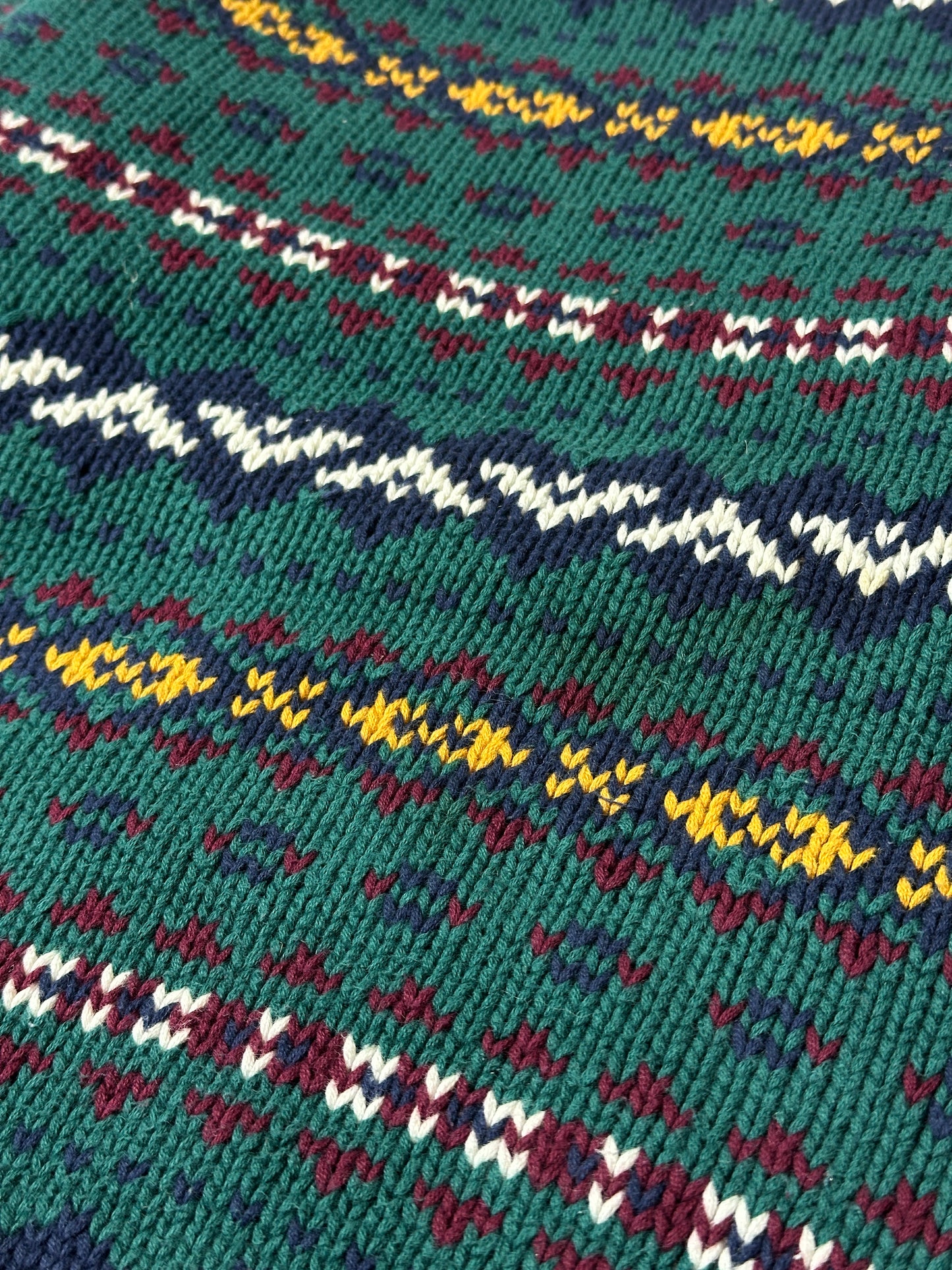 1990S - GREEN/YELLOW SWEATER - M