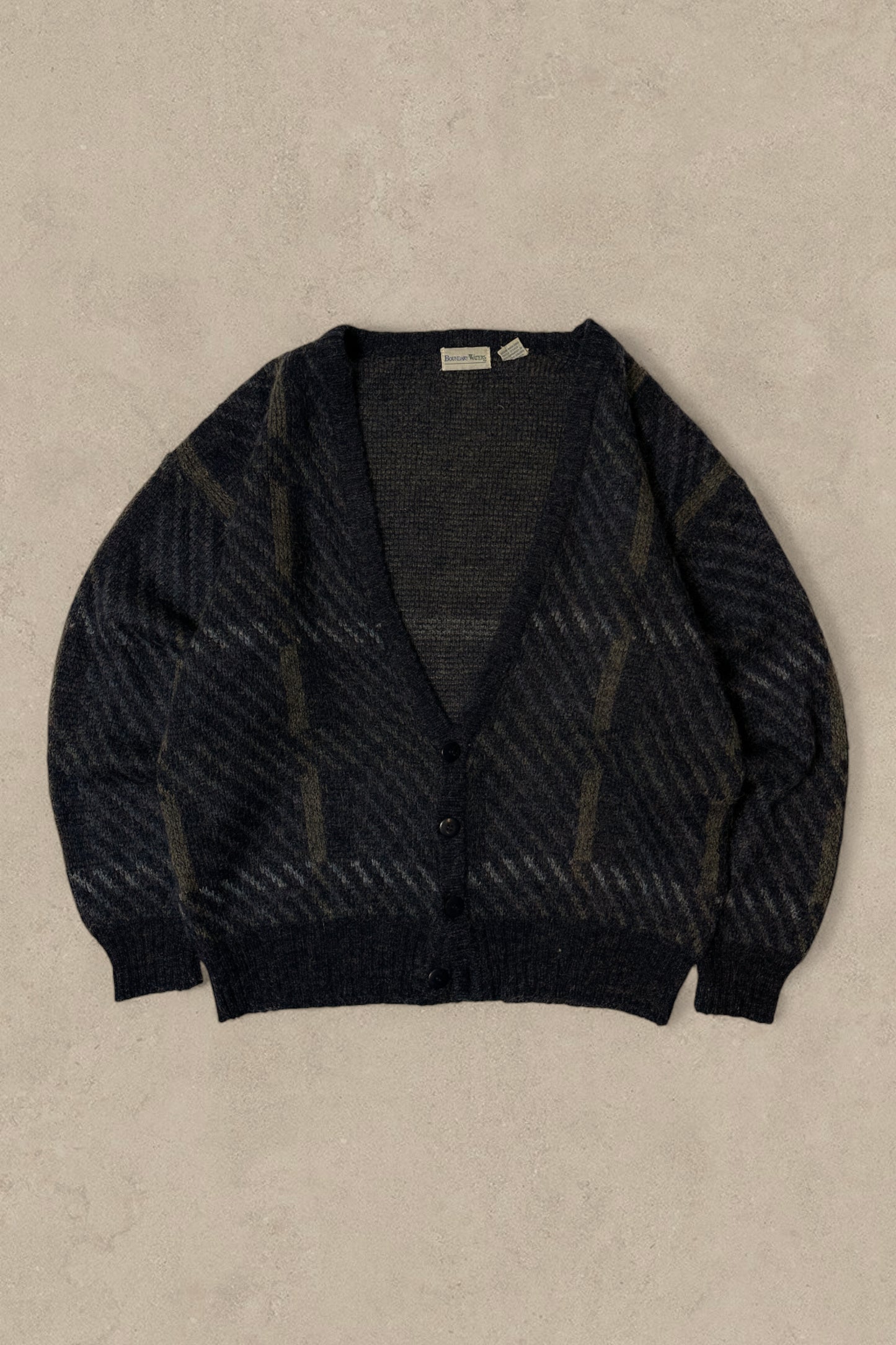 1990S BLACK/NAVY CARDIGAN - M