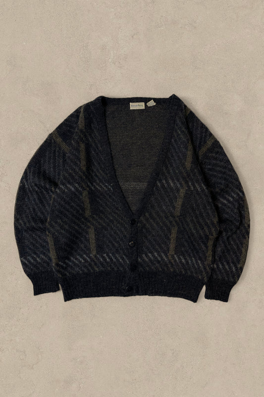 1990S BLACK/NAVY CARDIGAN - M