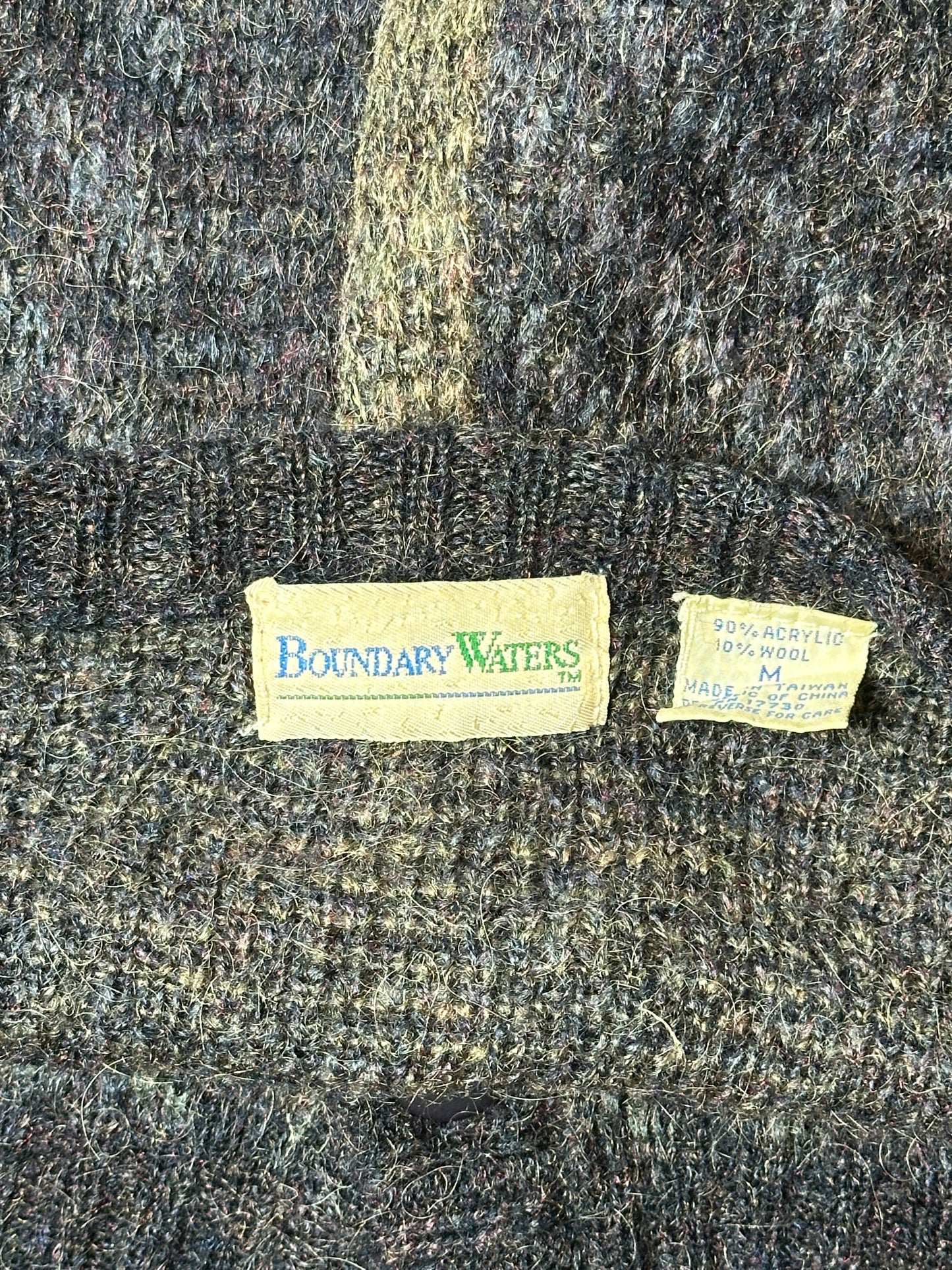 1990S BLACK/NAVY CARDIGAN - M