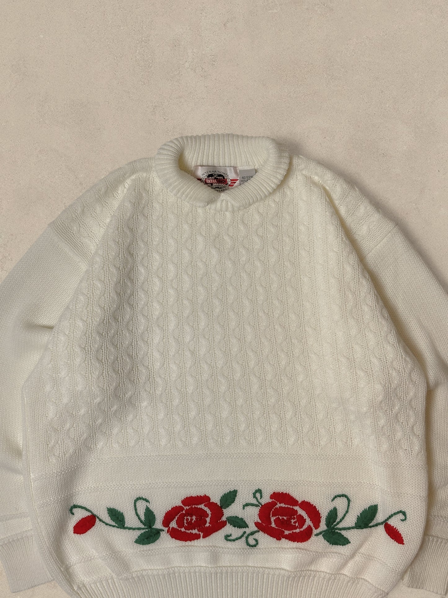 1990S - WHITE SWEATER - L
