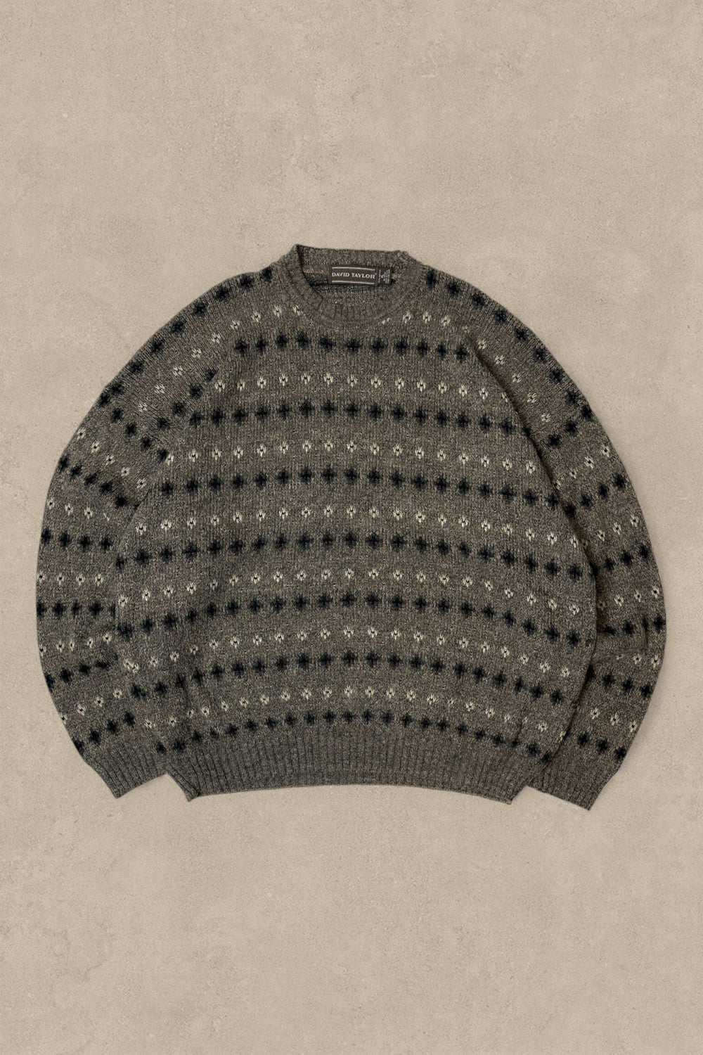 1990S - GREY/BROWN SWEATER - XL