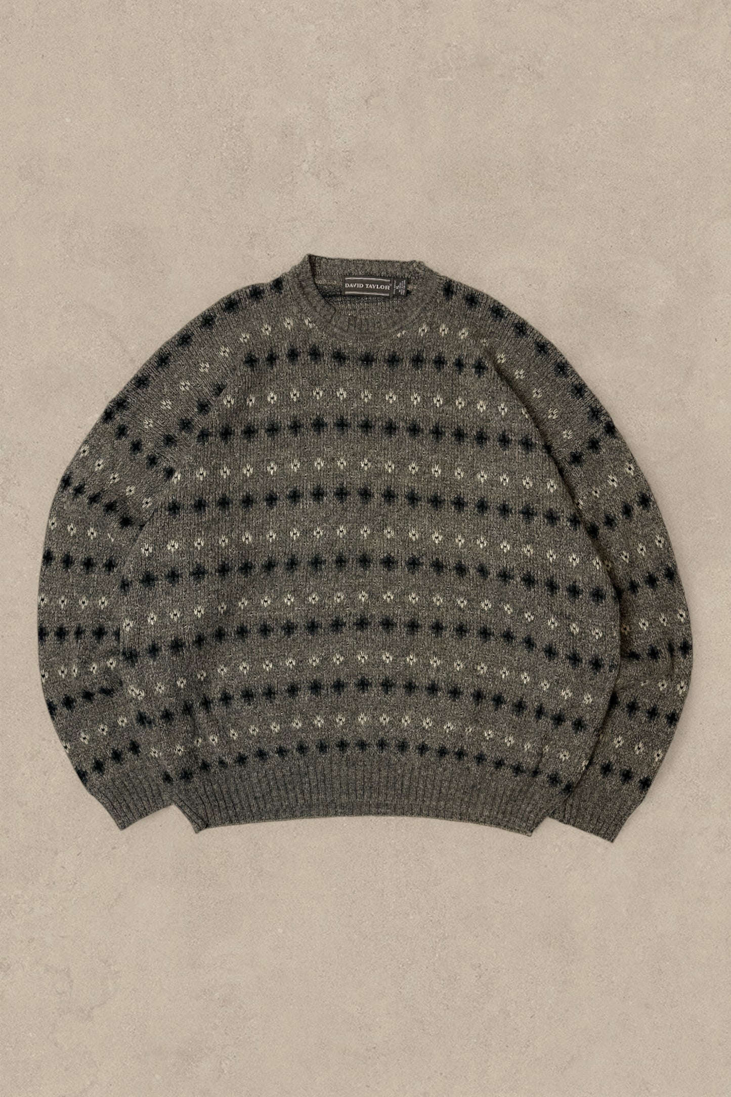 1990S - GREY/BROWN SWEATER - XL