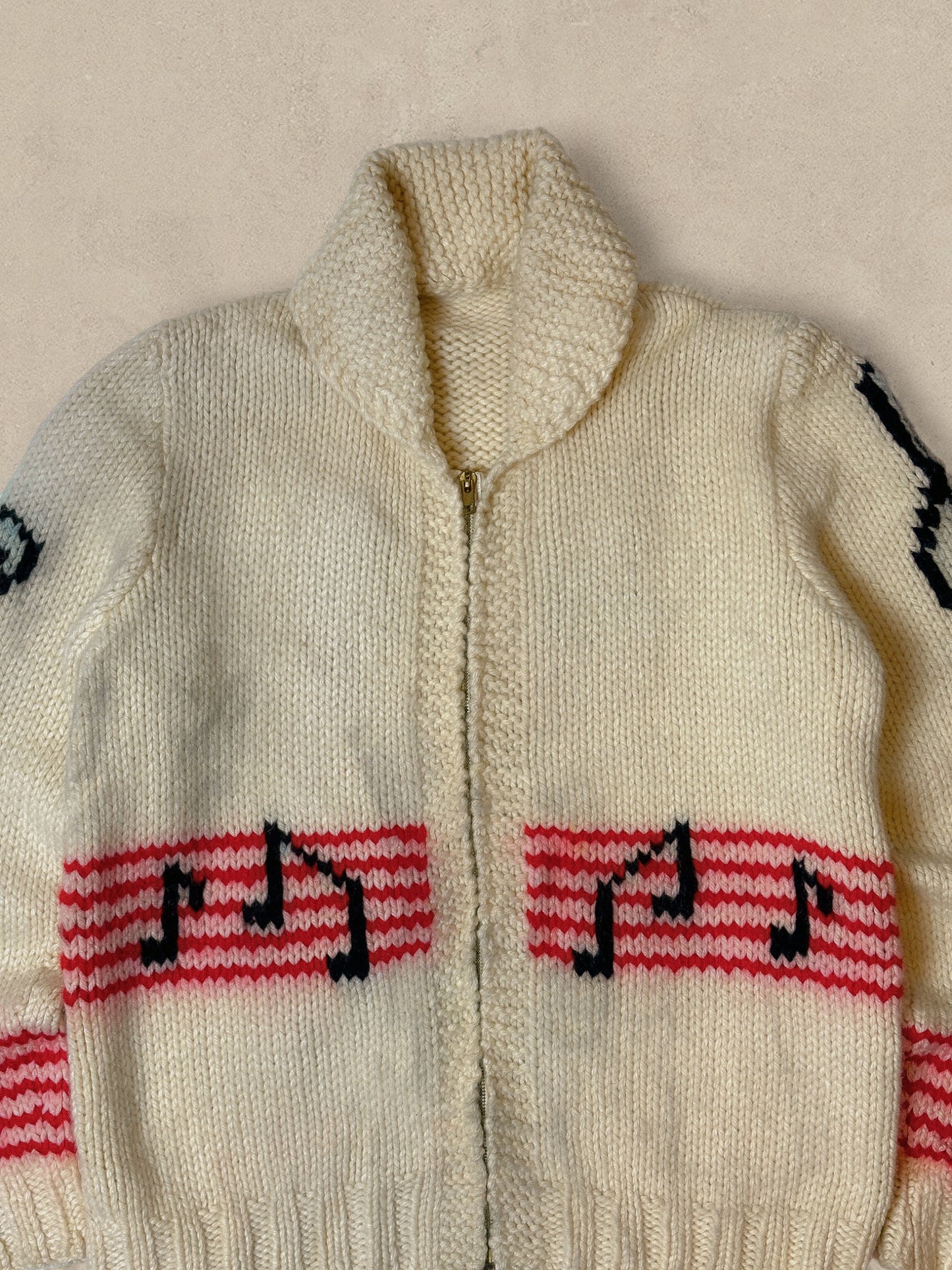 1990S - CREAM COWICHINA SWEATER - M