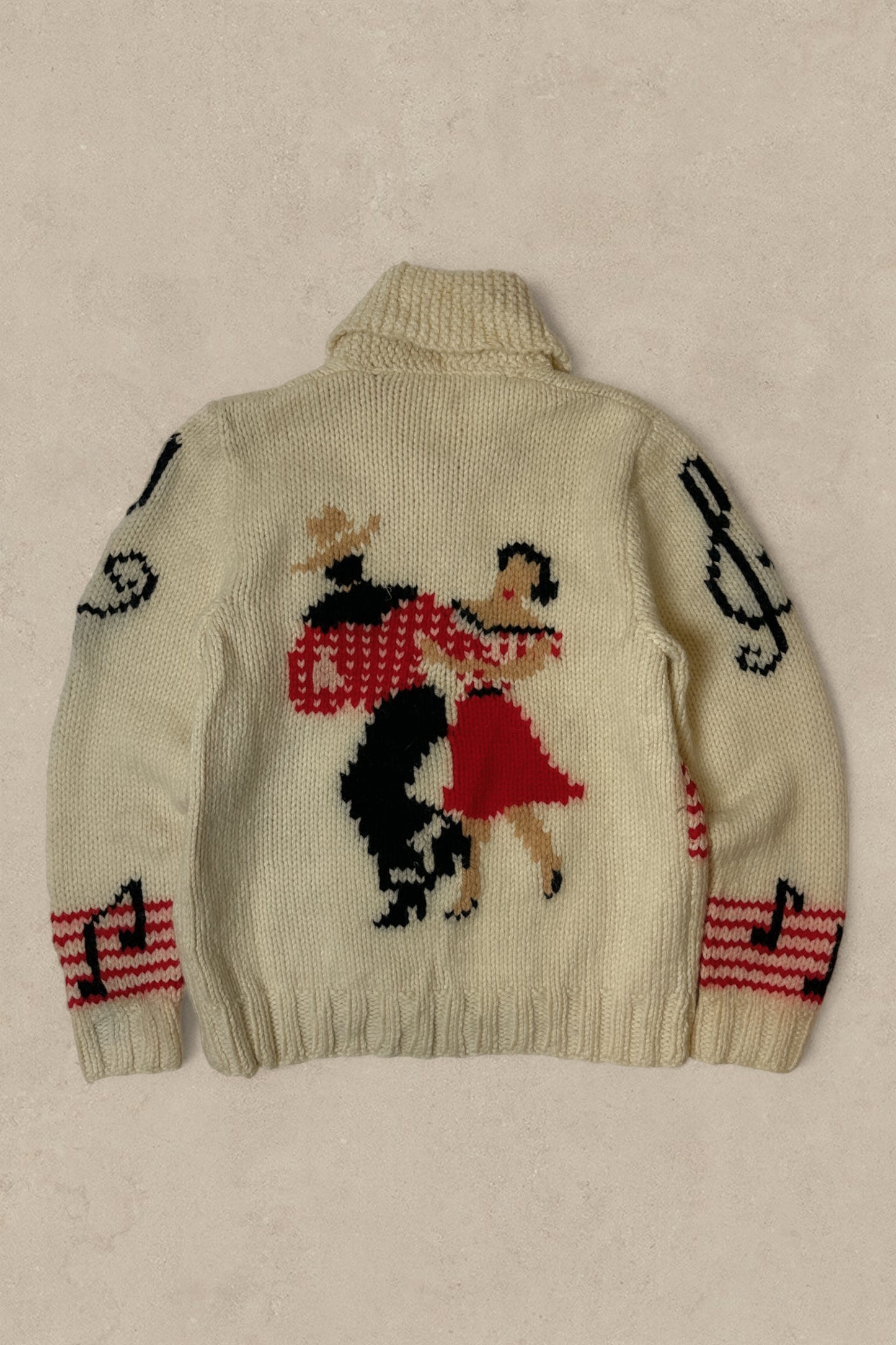 1990S - CREAM COWICHINA SWEATER - M