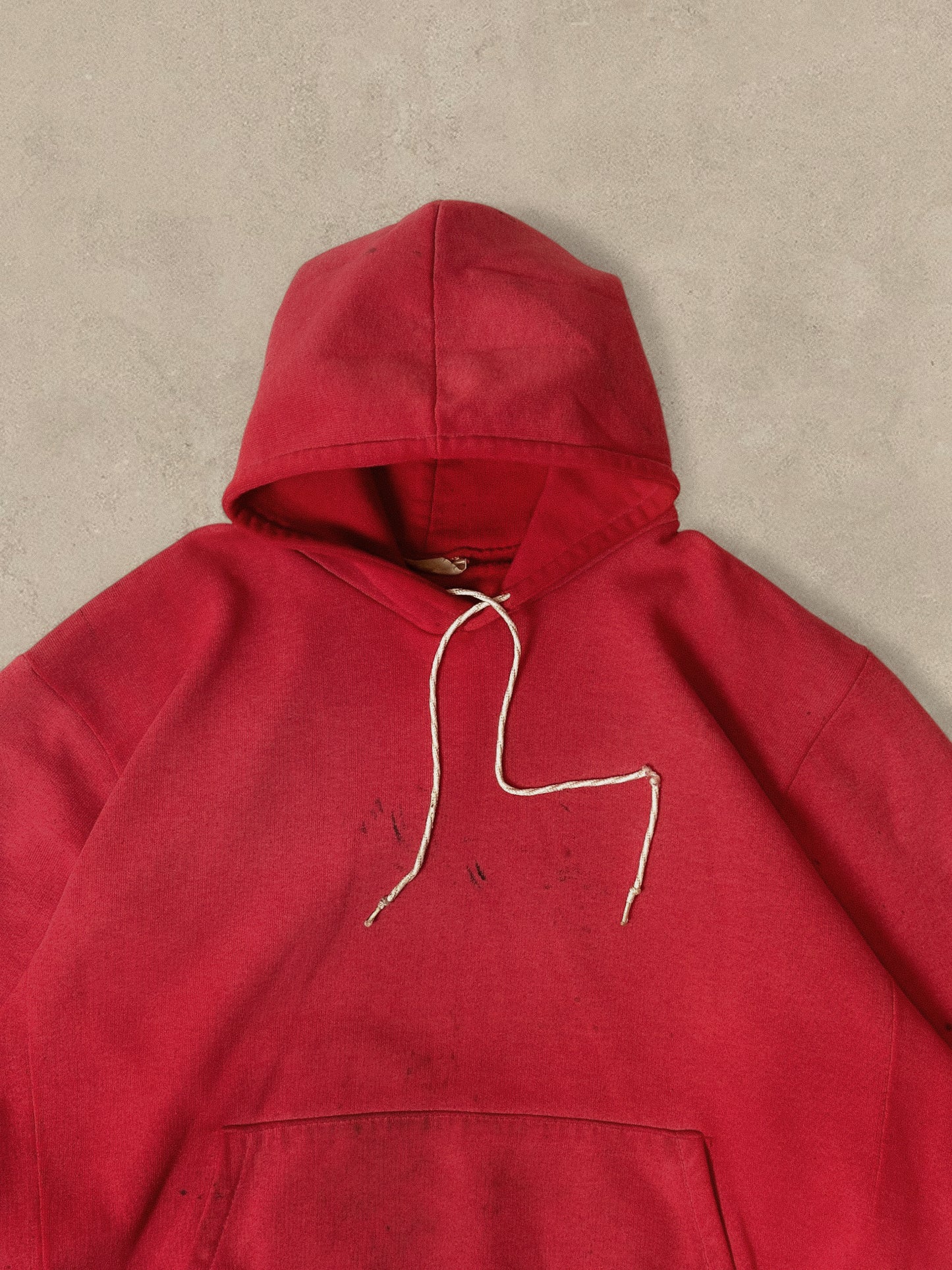 1980S - RED SUNFADED HOODIE - L