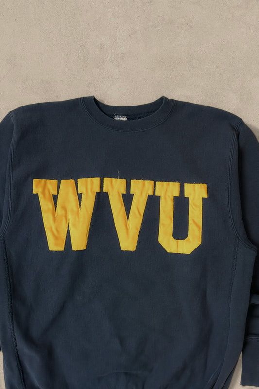 1990S - NAVY WEST VIRGINIA UNIVERSITY CHAMPION REVERSE WEAVE - L
