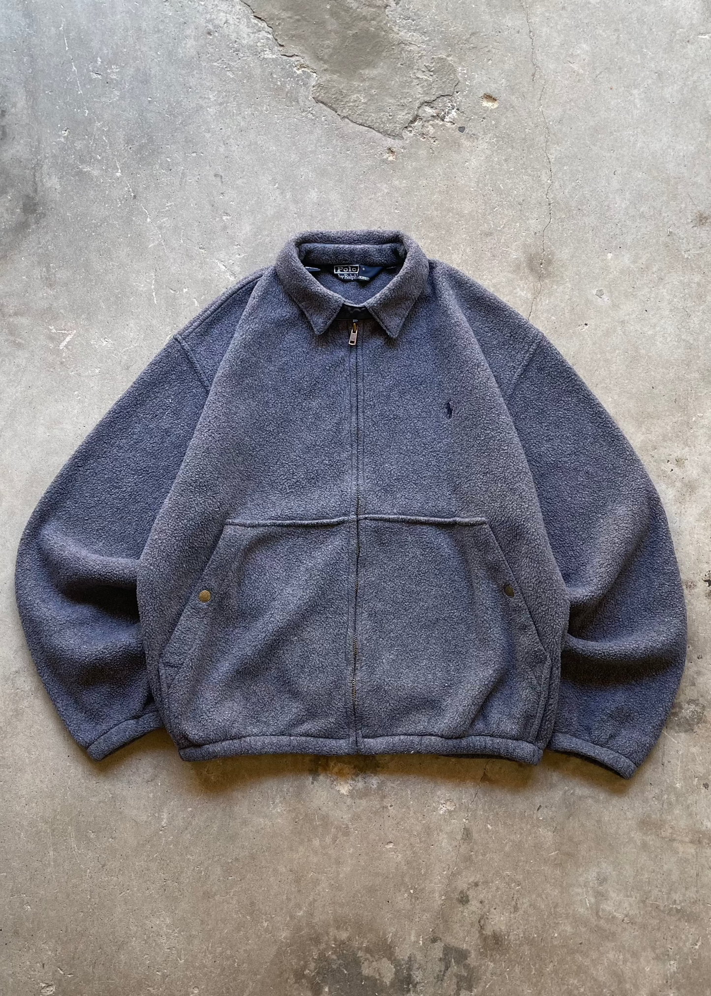 1990S POLO RALPH LAUREN FLEECE ZIP JACKET - M
