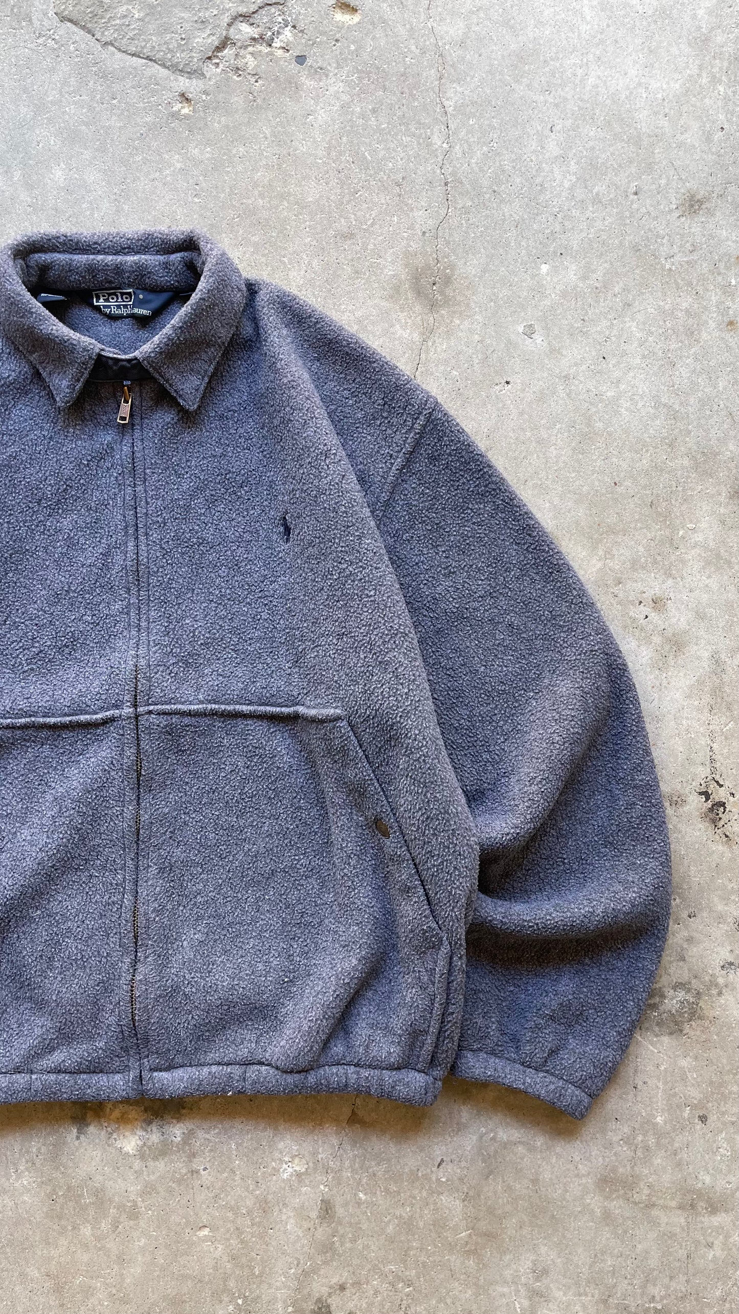 1990S POLO RALPH LAUREN FLEECE ZIP JACKET - M