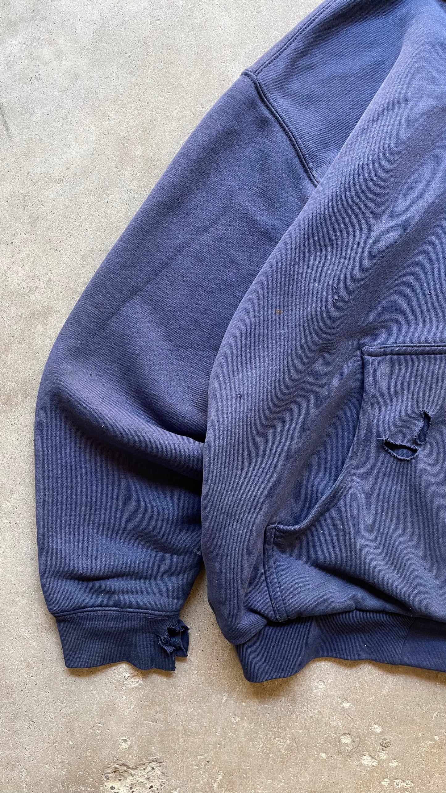 1990S DISTRESSED SUN FADED CARHARTT ZIP HOODIE - XL