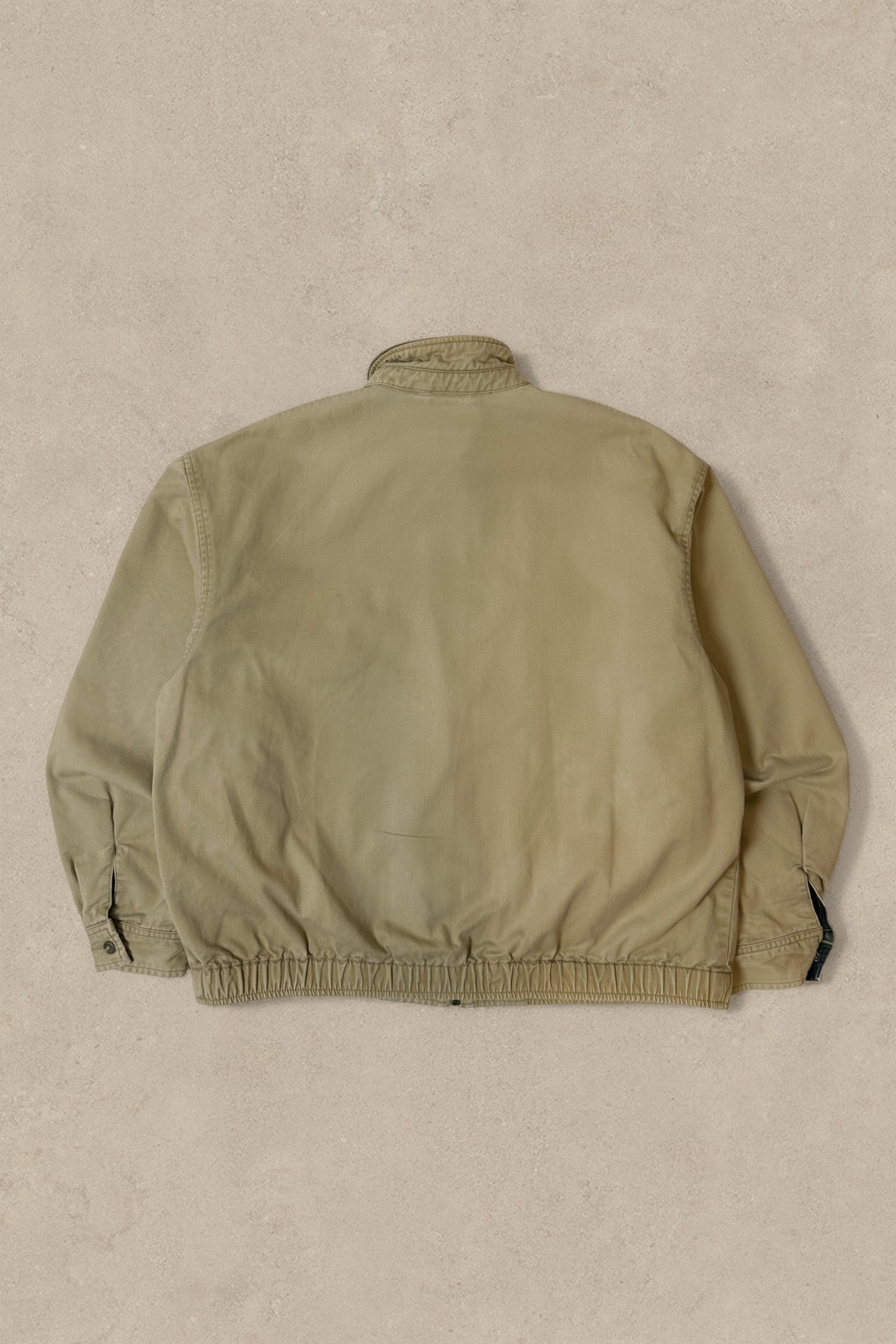 1990S - BEIGE POLO RALPH LAUREN LINED HARRINGTON JACKET - L