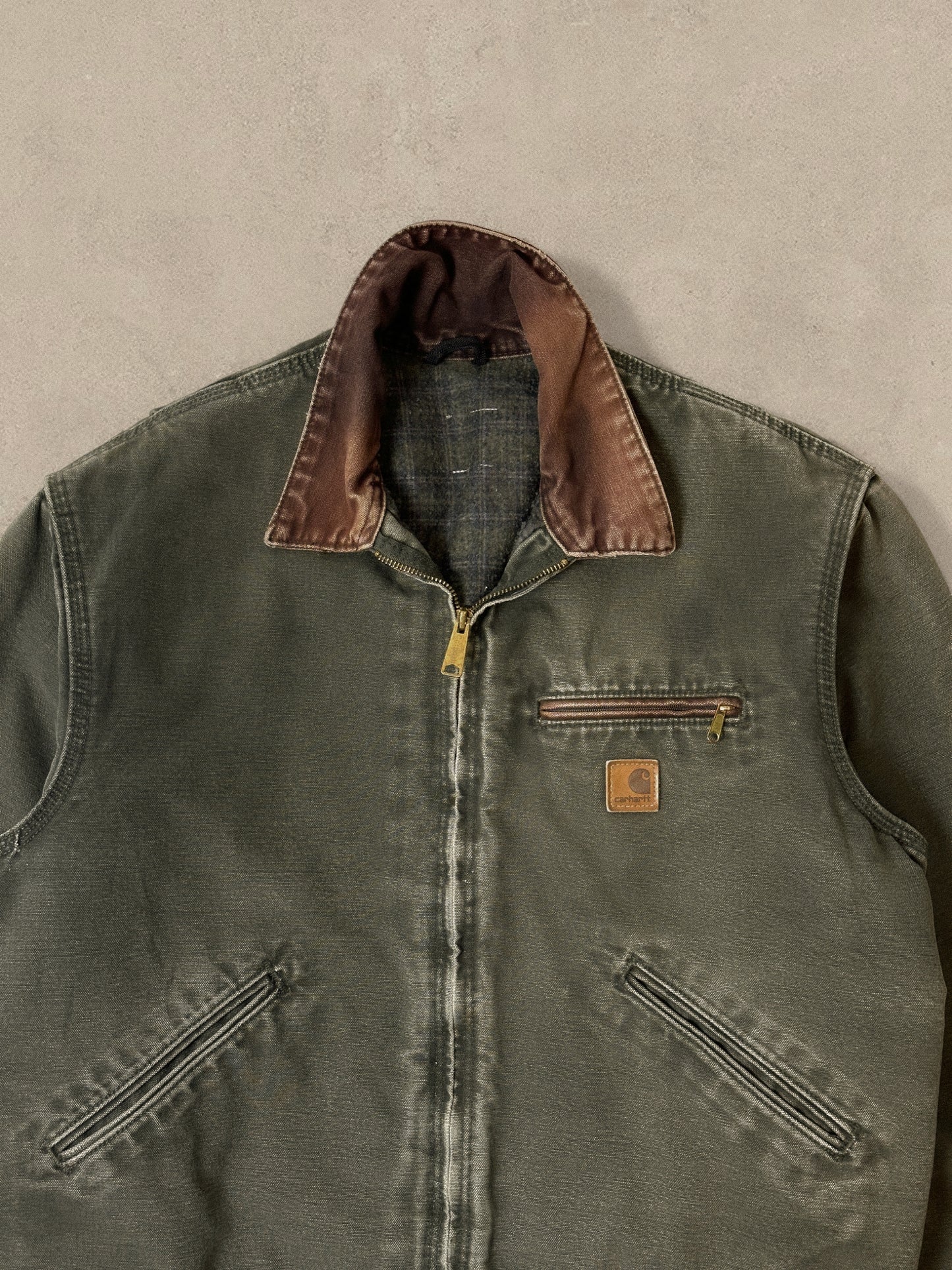 1990S - OLIVE CARHARTT DETRIOT JACKET - XXL