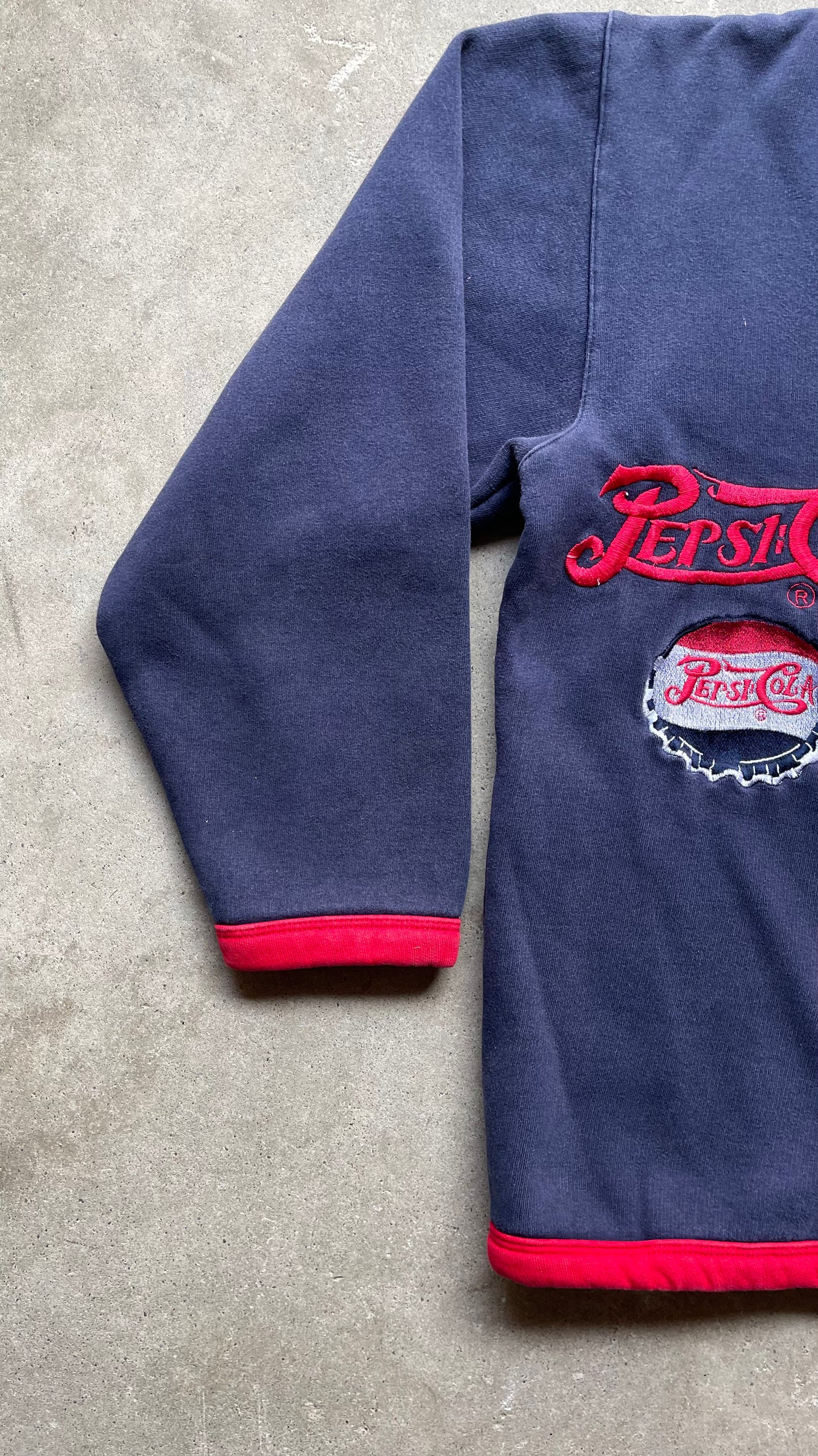 1990S PEPSI COLA CARDIGAN SWEATER RED/NAVY - L