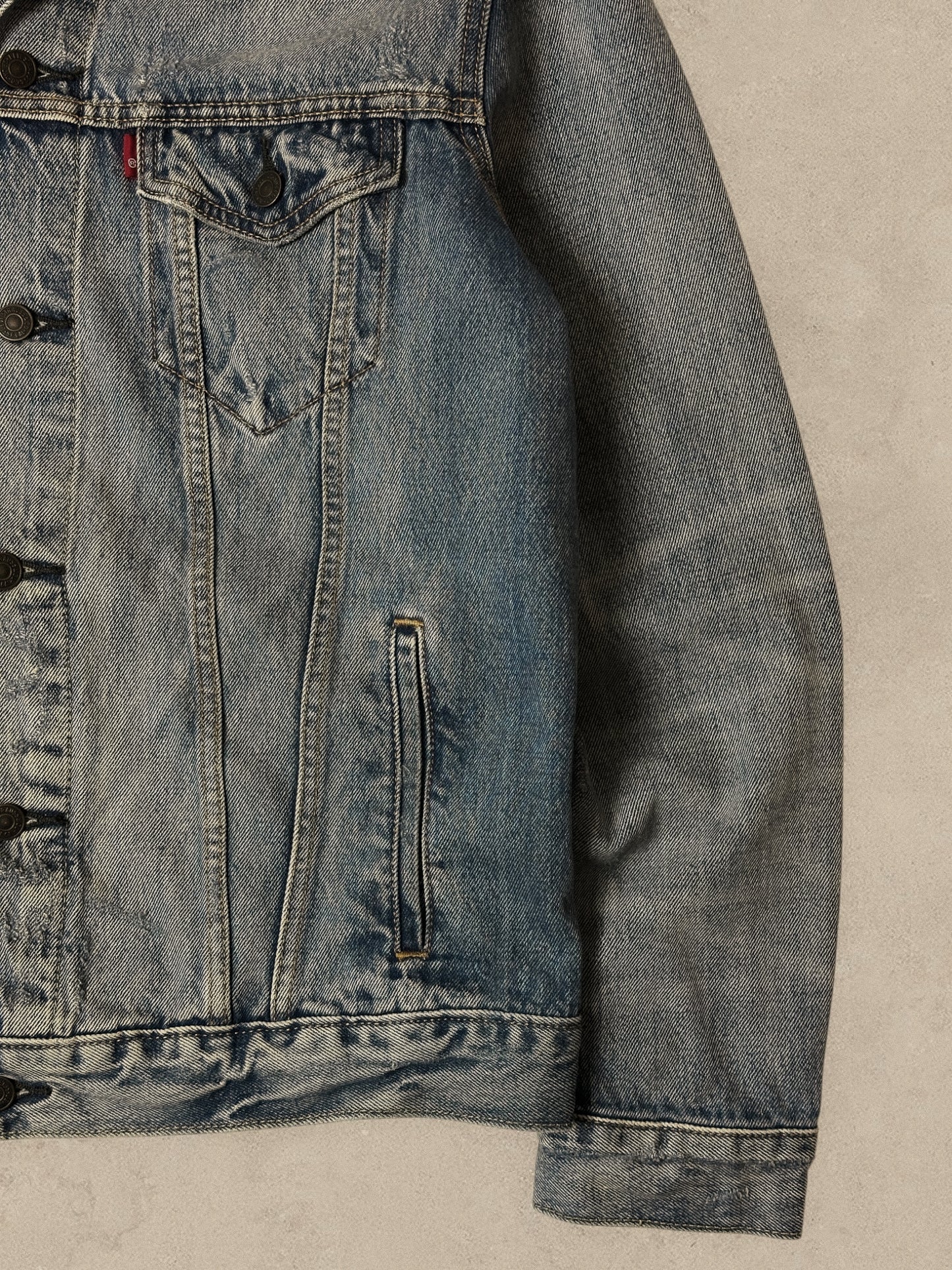 2000s - LEVI'S DENIM TRUCKER JACKET - L