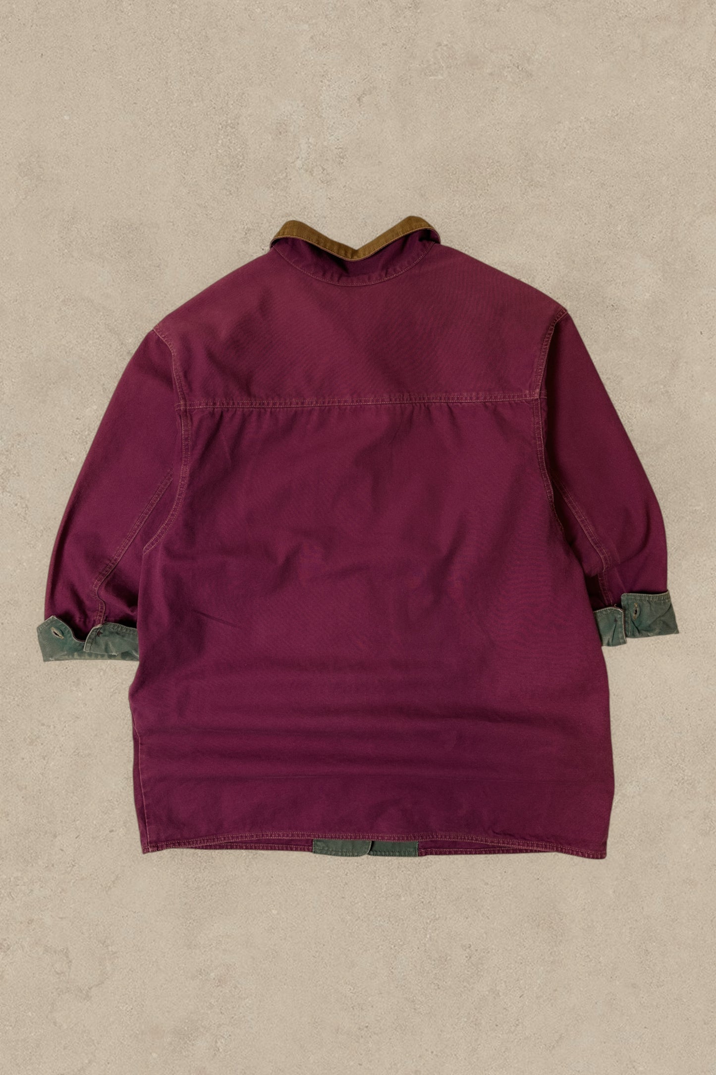 1990S - BURGUNDY BARN COAT JACKET - L