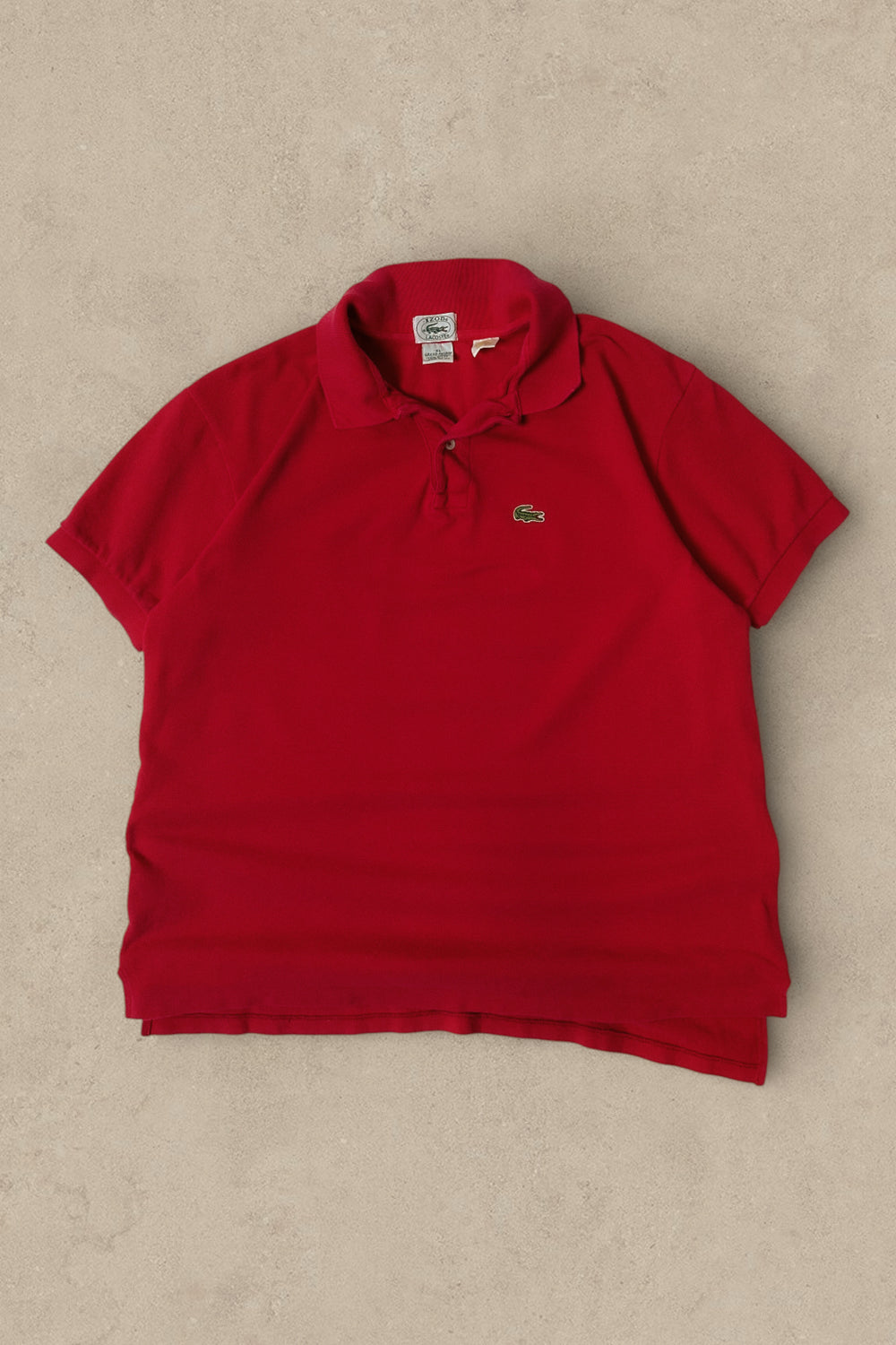1990S - RED IZOD LACOSTE BUTTON UP SHIRT  - XL