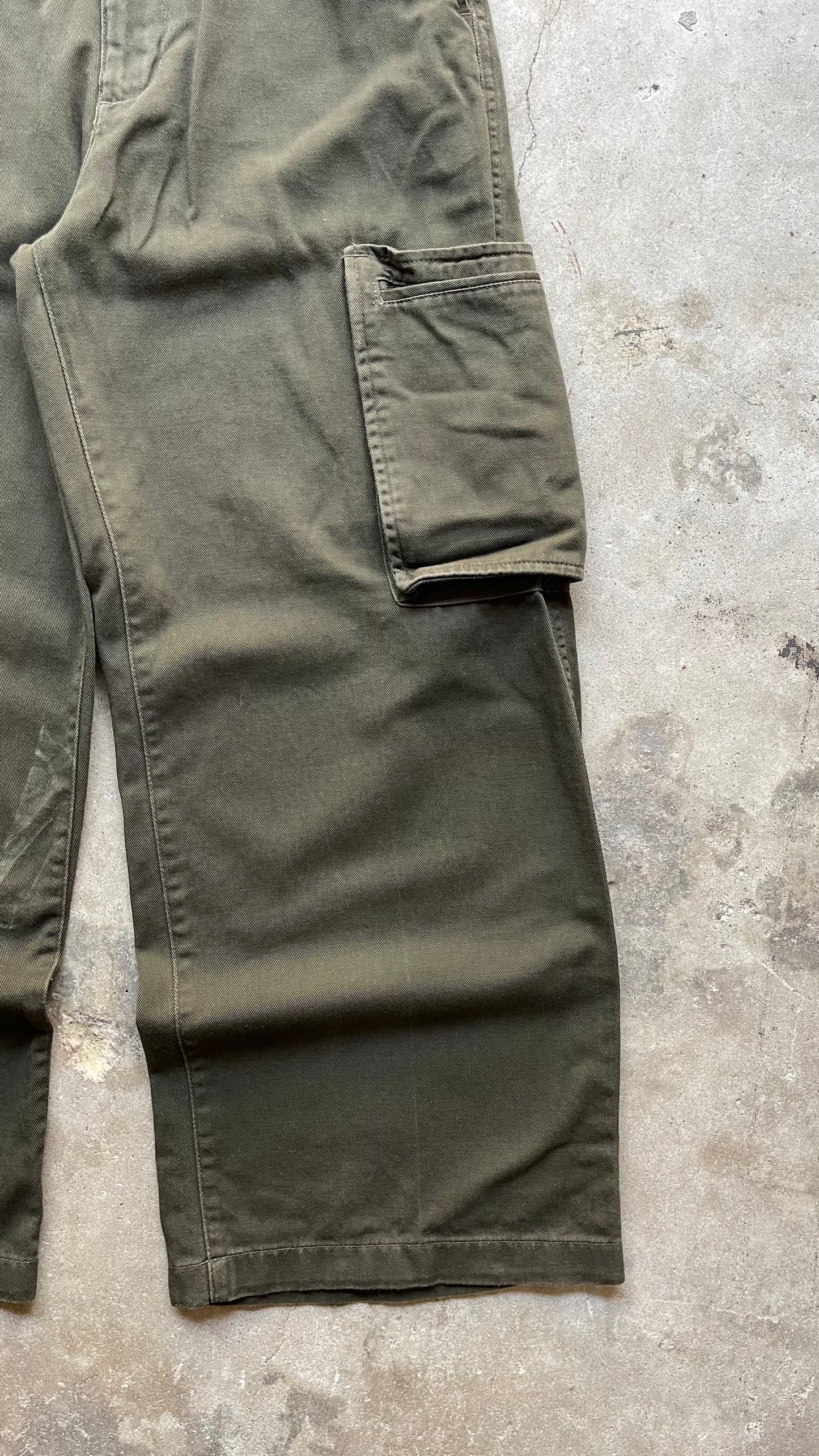 1990S BUGLE BOY CARGO BAGGY PANTS GREEN - 28 x 28 - 28X30